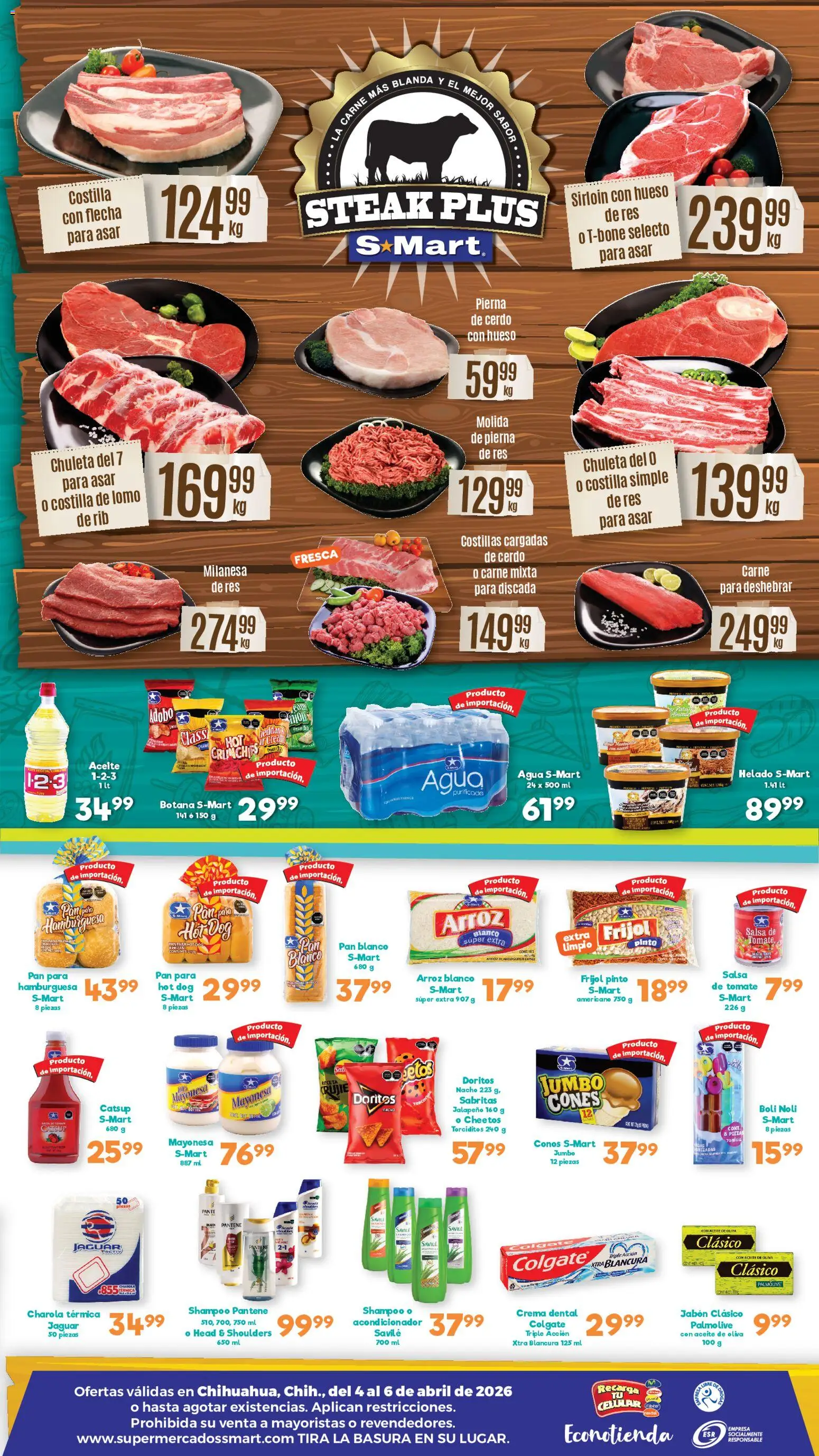 Nuevas ofertas de S-Mart válidas en toda la República Mexicana desde el 04.04.2026. ¡Encuentra las mejores ofertas en S-Mart folleto Chihuahua! | Página: 2 | Productos: Mayonesa, Crema, Aceite de oliva, Agua