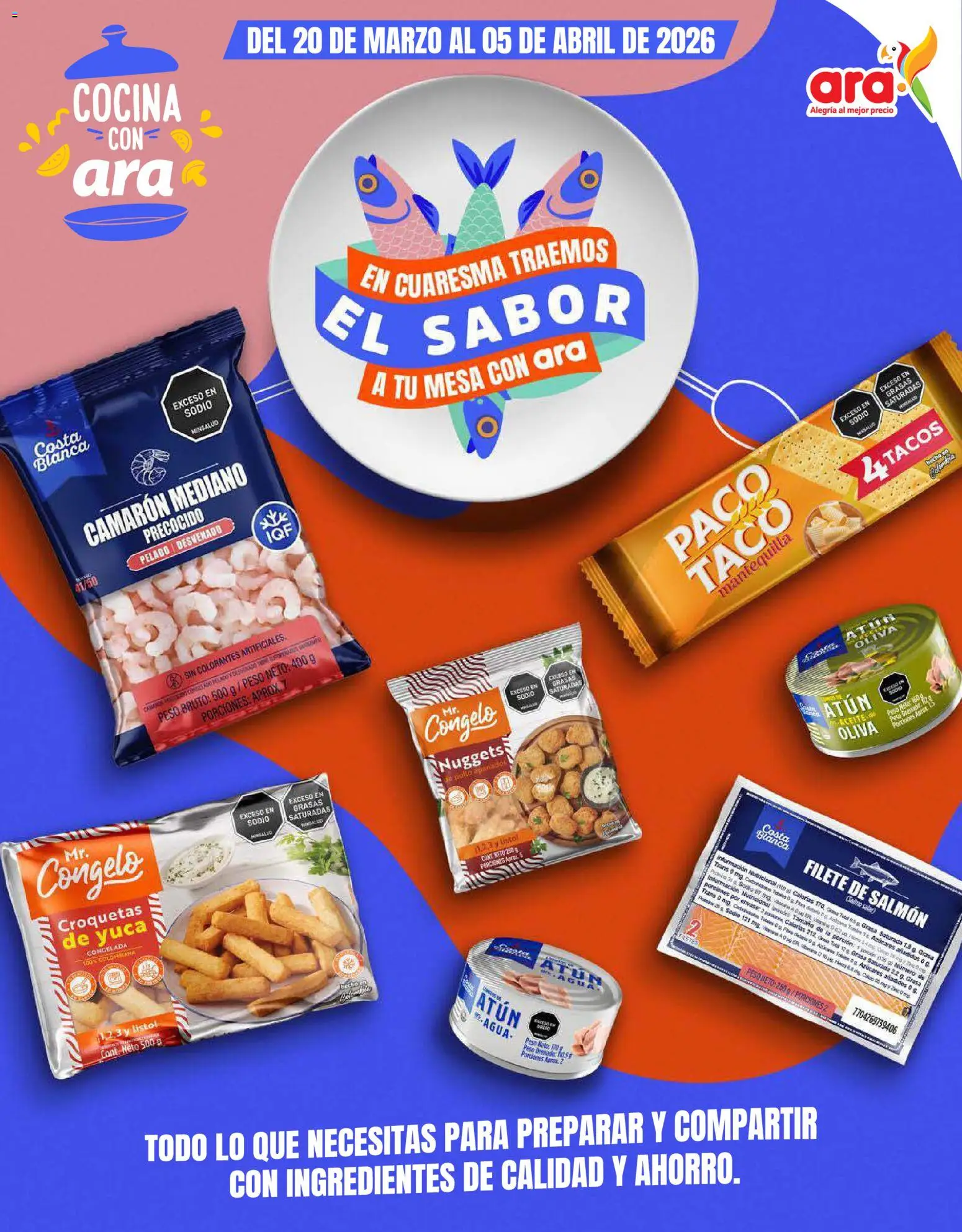 Ara revista - valida desde el 20.03.2026 | Página: 1 | Productos: Atún, Peso, Yuca, Oliva