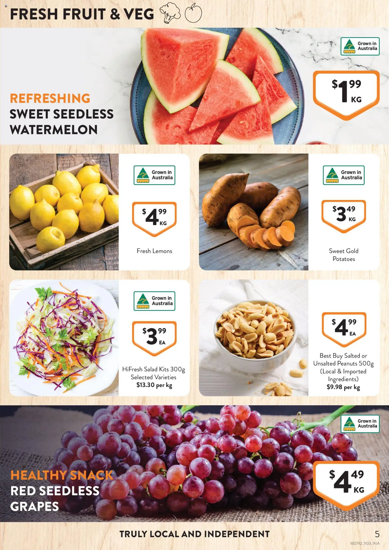 Foodworks catalogue - valid from 11.03.2026 | Page: 5 | Products: Kits, Salad, Potatoes, Watermelon