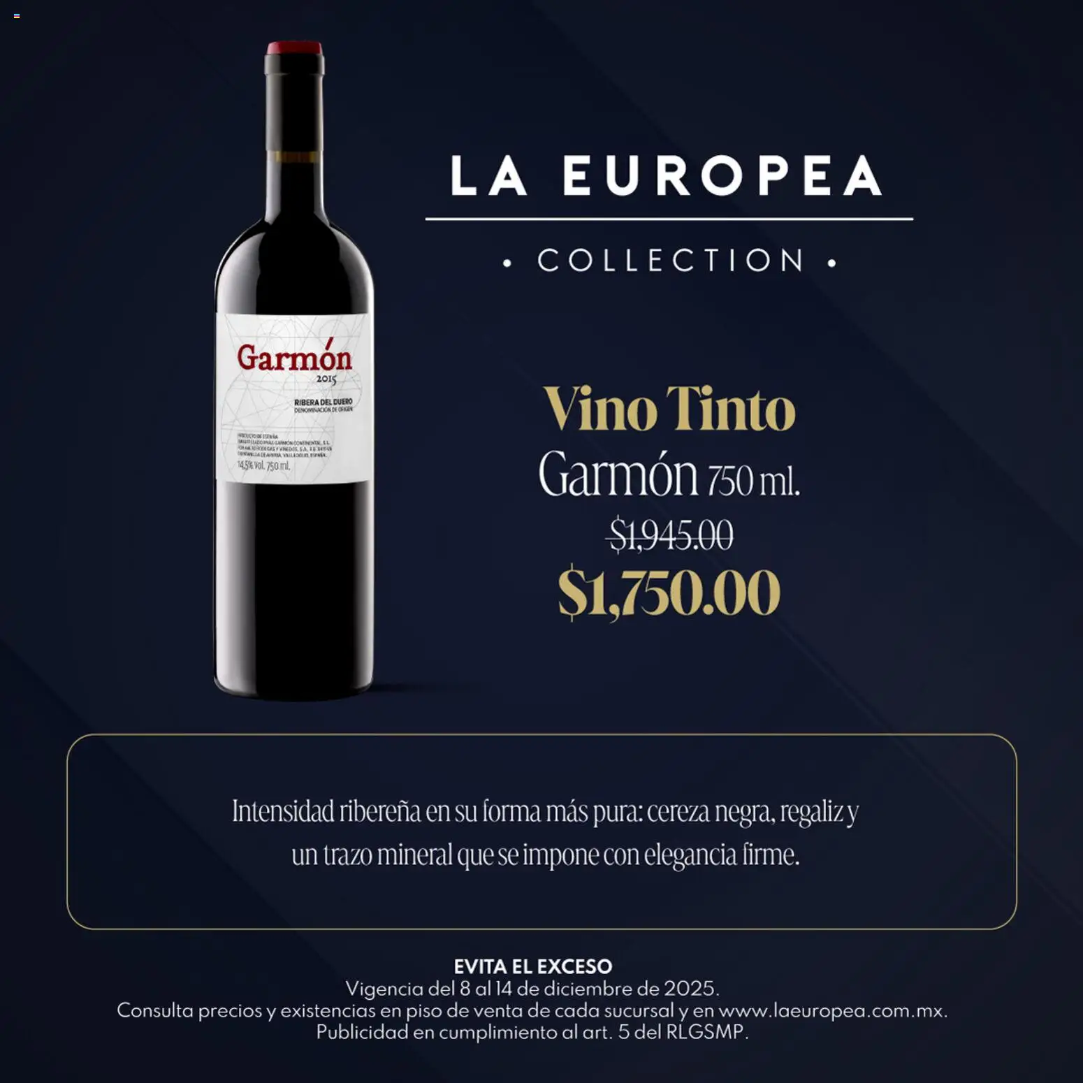 Nuevas ofertas de La Europea válidas en toda la República Mexicana desde el 08.12.2025. ¡Encuentra las mejores ofertas en La Europea catálogo Grandes Vinos! | Página: 2 | Productos: Vino