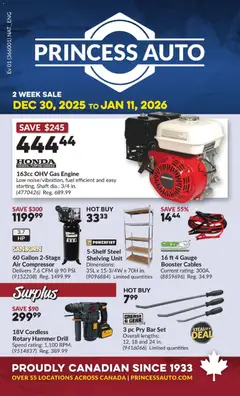 Preview of Princess Auto - 2 Week Sale! from shop Princess Auto valid from 30.12.2025