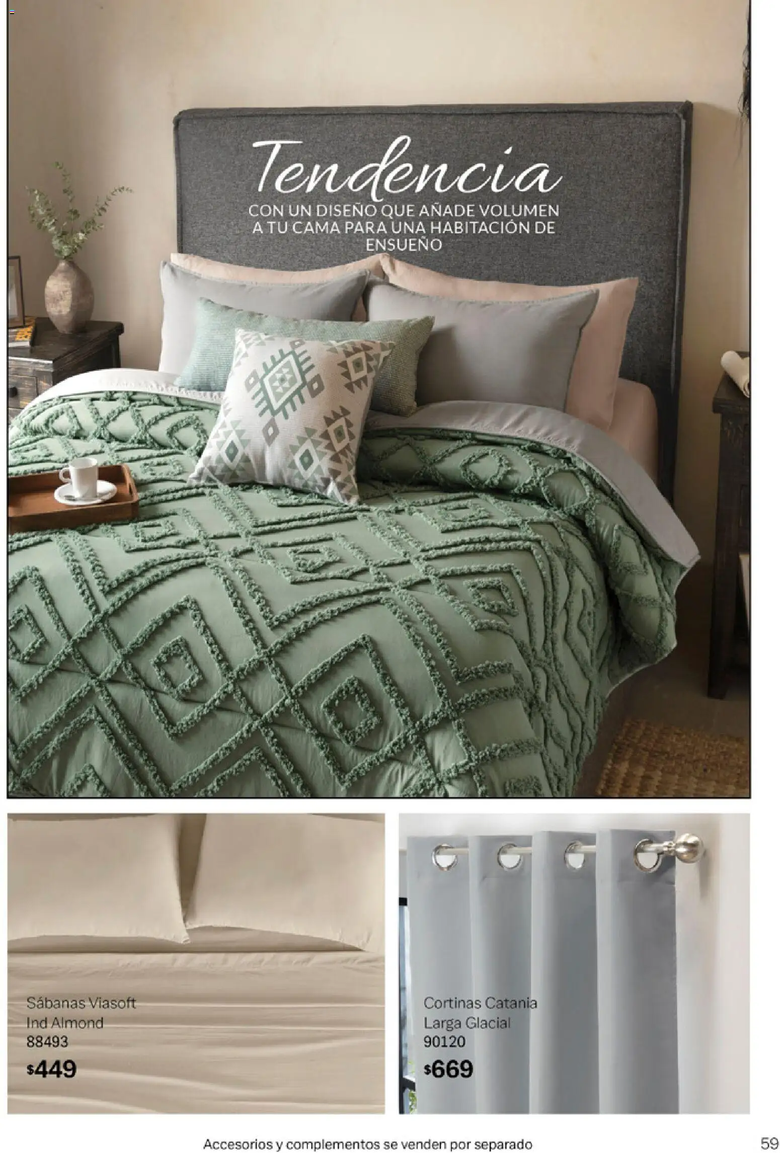 Nuevas ofertas de Vianney válidas en toda la República Mexicana desde el 06.03.2026. ¡Encuentra las mejores ofertas en Vianney catálogo Tu hogar, nuestra pasión! | Página: 61 | Productos: Cama, Sabanas, Cortinas