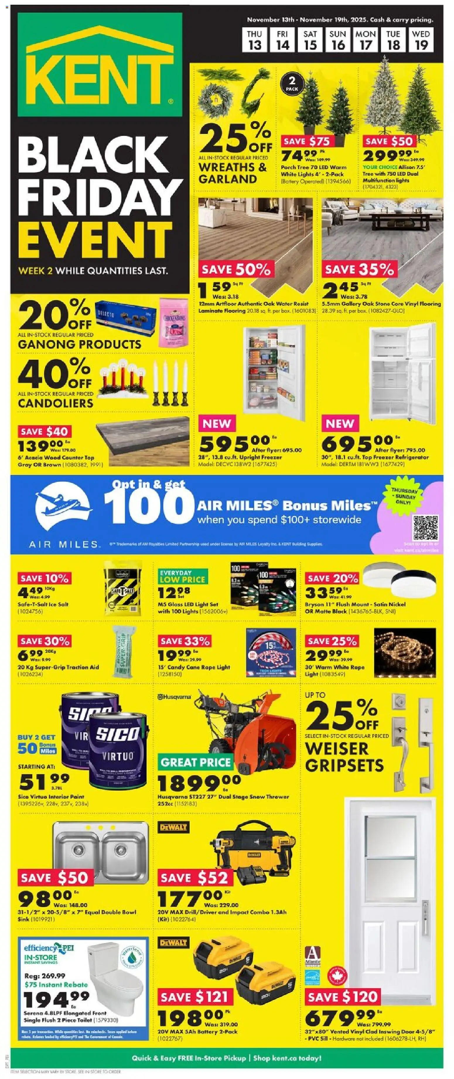 Kent flyer valid from 13.11.2025 | Page: 1 | Products: Refrigerator, Freezer, Battery
