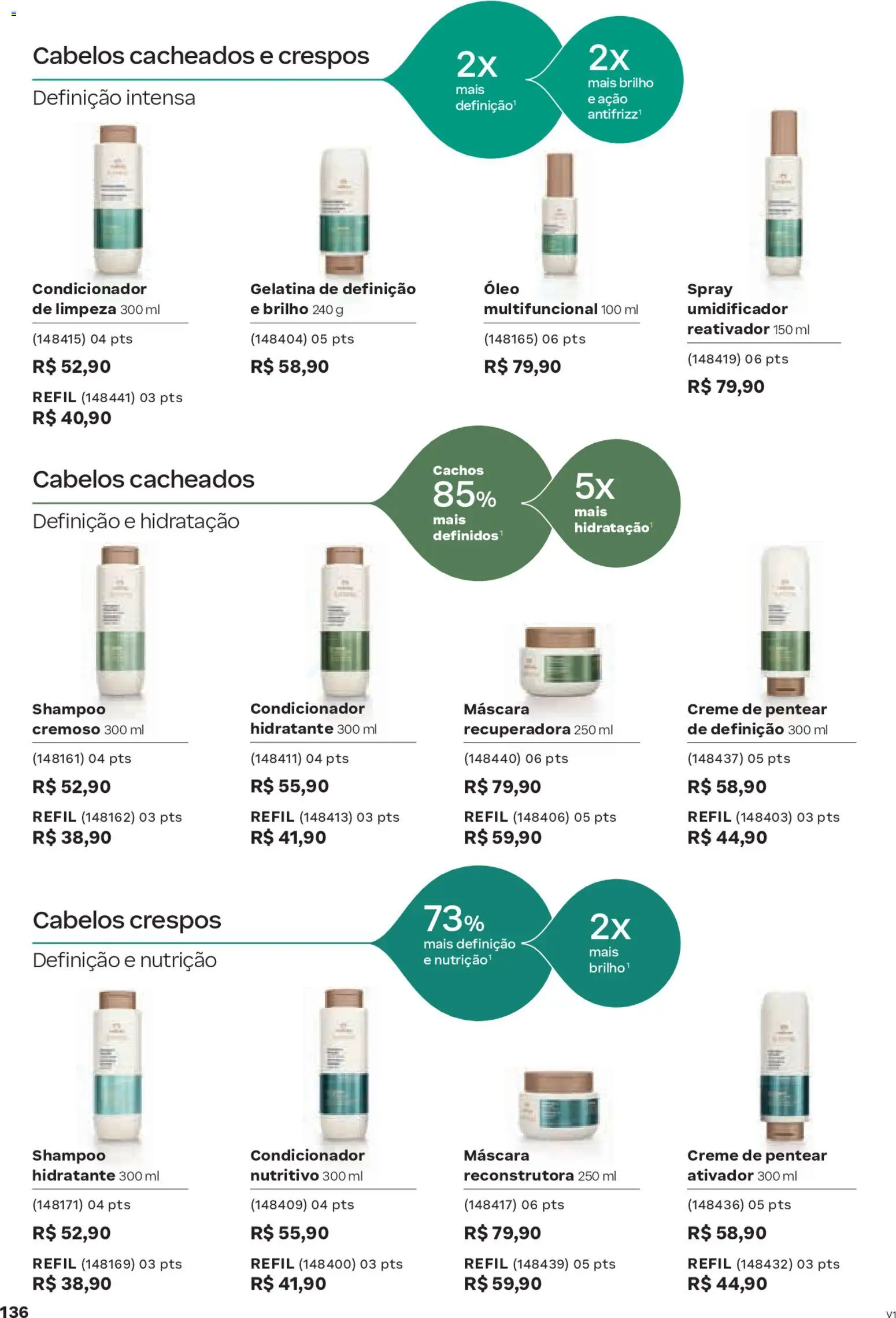 Natura Folheto - válido de 26.12.2025 | Página: 136 | Produtos: Shampoo, Óleo, Umidificador, Gelatina