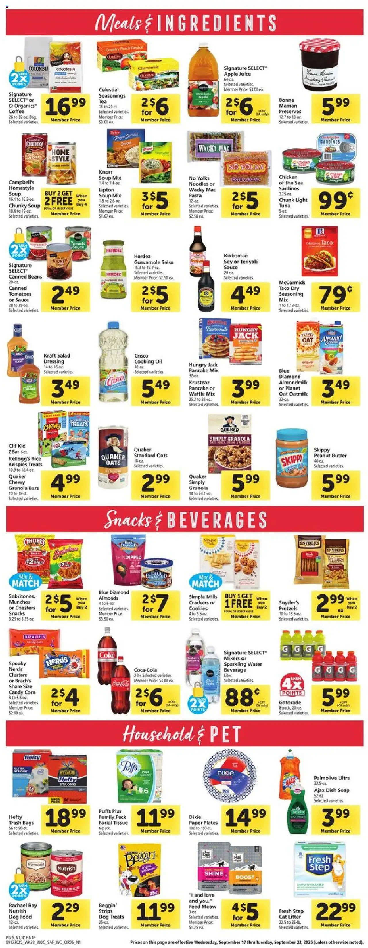 Safeway Weekly Ad - valid from 17.09.2025 | Page: 6 | Products: Dog Treats, Coffee, Juice, Onion