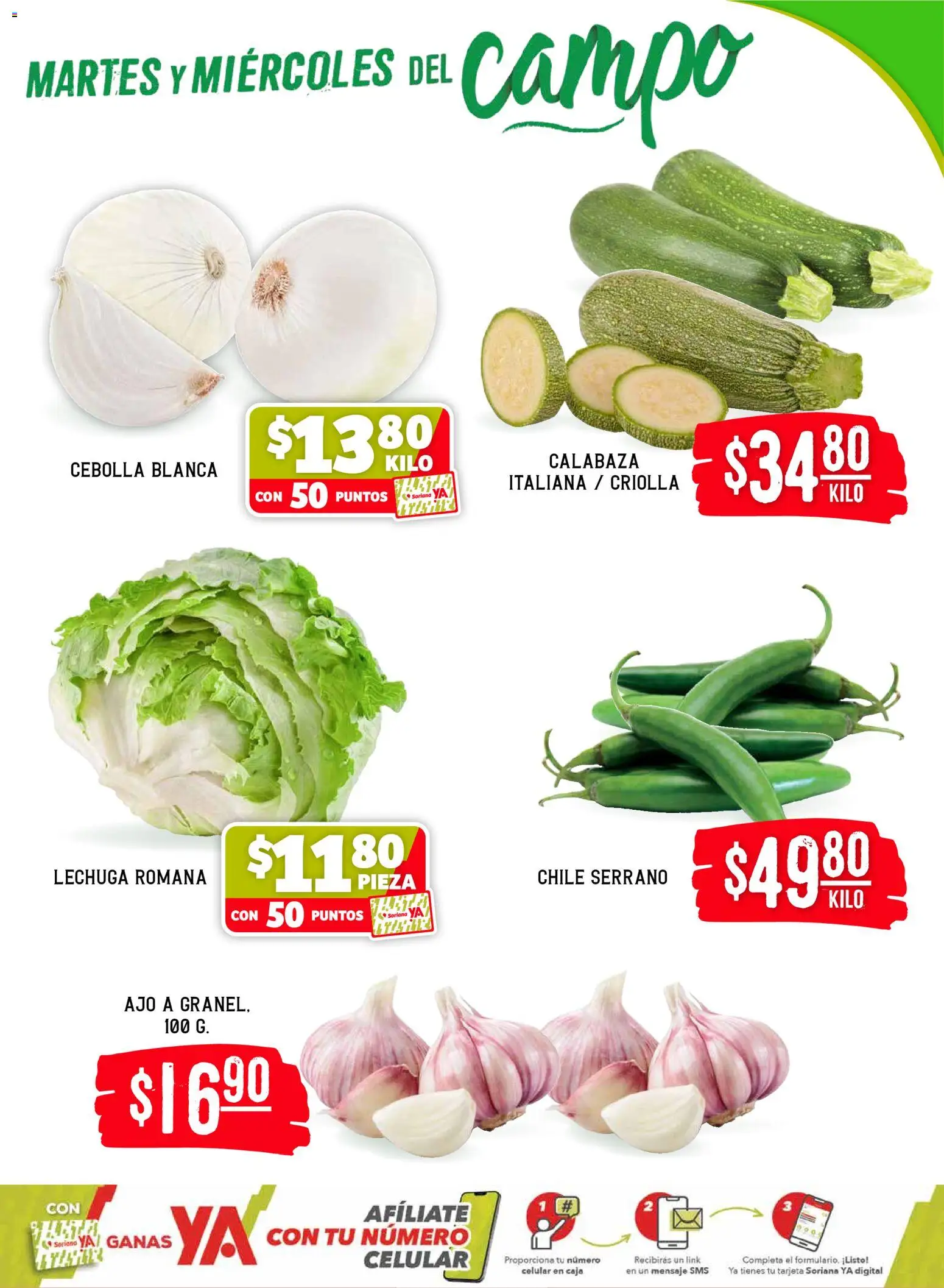 Nuevas ofertas de Soriana válidas en toda la República Mexicana desde el 03.03.2026. ¡Encuentra las mejores ofertas en Soriana Martes y Miércoles del Campo Híper: Tamaulipas (excepto Cd. Victoria y Tampico)! | Página: 3 | Productos: Cebolla, Ajo, Lechuga, Caja