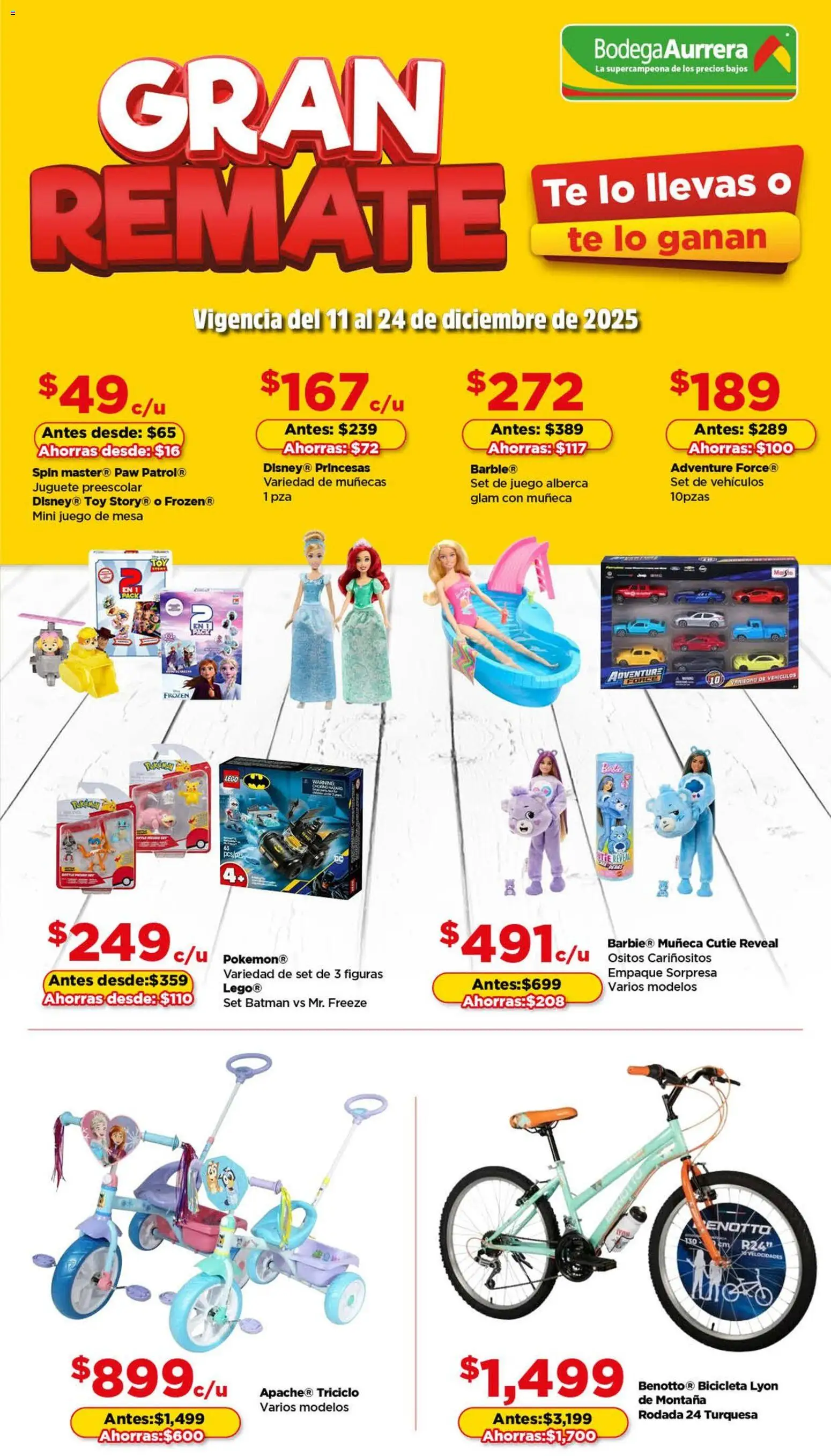 Nuevas ofertas de Bodega Aurrerá válidas en toda la República Mexicana desde el 11.12.2025. ¡Encuentra las mejores ofertas en Bodega Aurrerá folleto Gran Remate! | Página: 1 | Productos: Juego, Mesa, Té