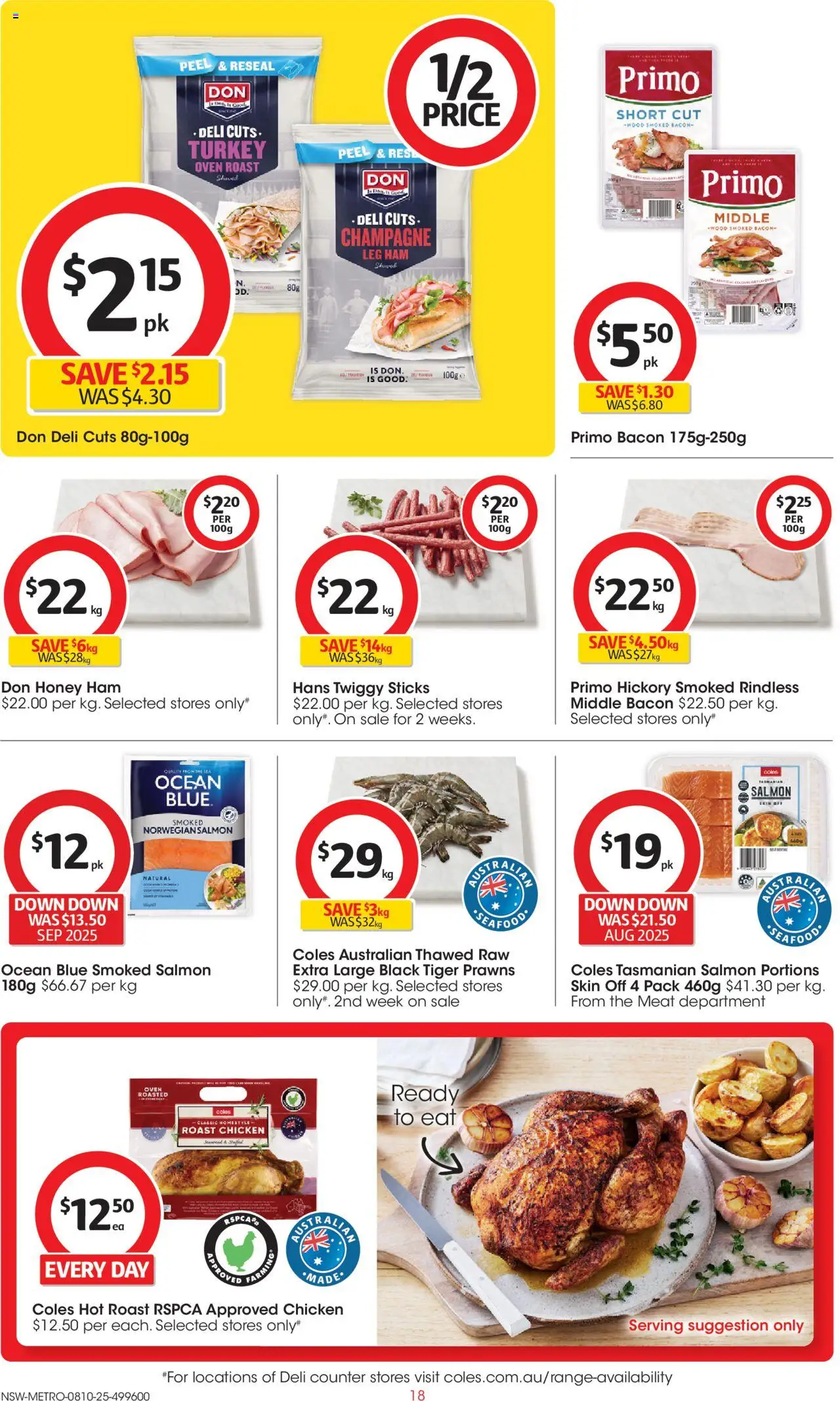 Coles catalogue - valid from 08.10.2025 | Page: 18 | Products: Ham, Honey, Prawns, Oven