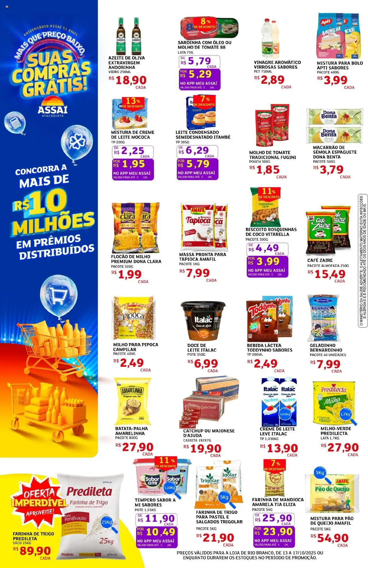 Assaí Atacadista Folheto - válido de 13.10.2025 | Página: 2 | Produtos: Ferro, Molho de tomate, Bolo, Azeite