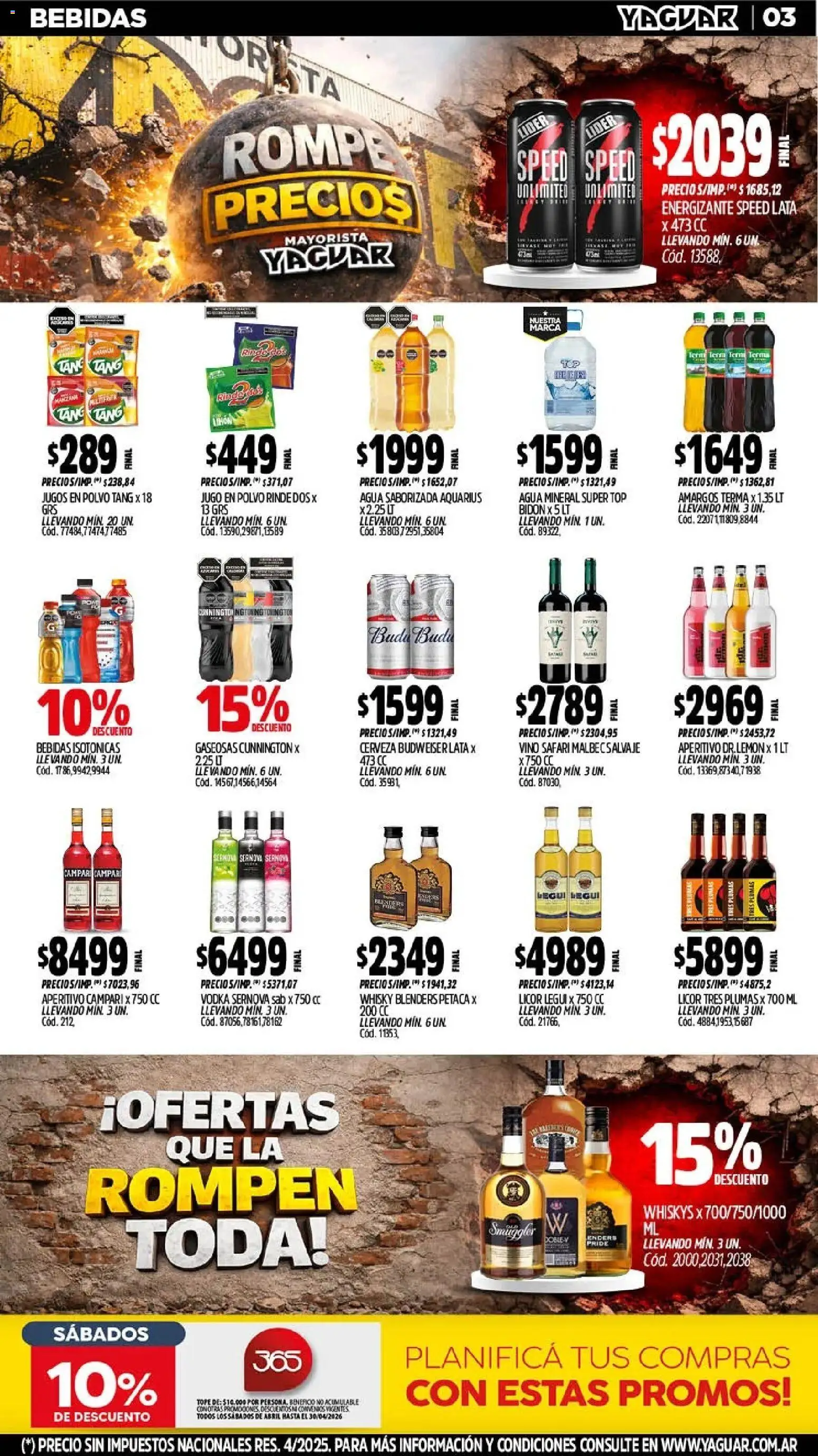 Yaguar - Oferta Semanal Chaco │ válido desde el 13.04.2026 | Página: 3 | Productos: Vodka, Whisky, Bidón, Agua saborizada
