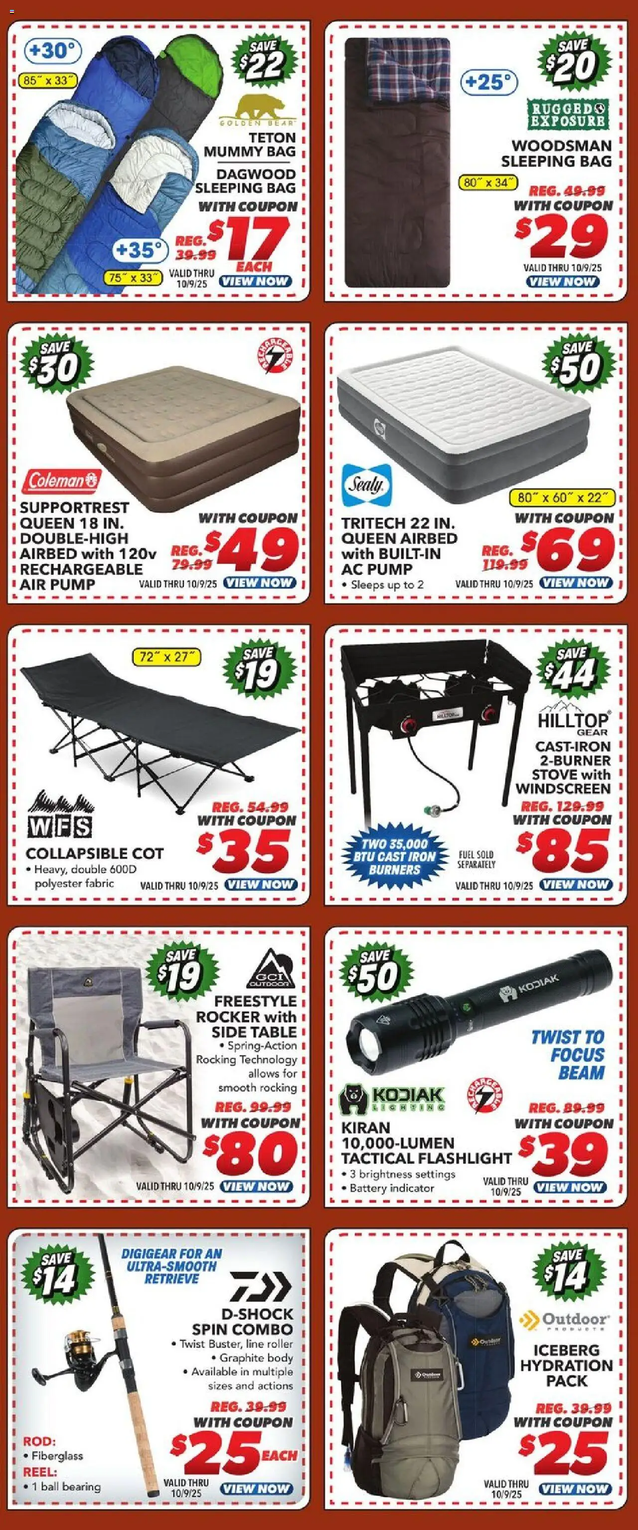 Big 5 Sporting Goods Weekly Ad - valid from 03.10.2025 | Page: 5 | Products: Pump, Battery, Stove, Rod