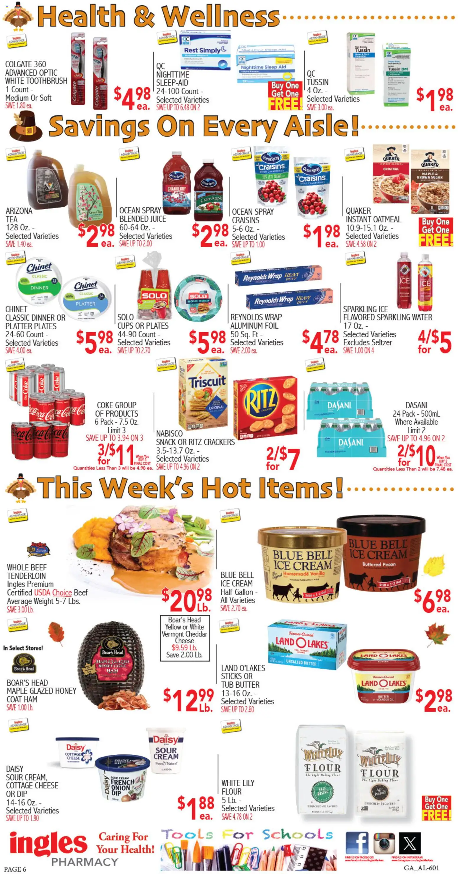 Ingles Weekly Ad - valid from 19.11.2025 | Page: 6 | Products: Cheese, Juice, Cream, Coat