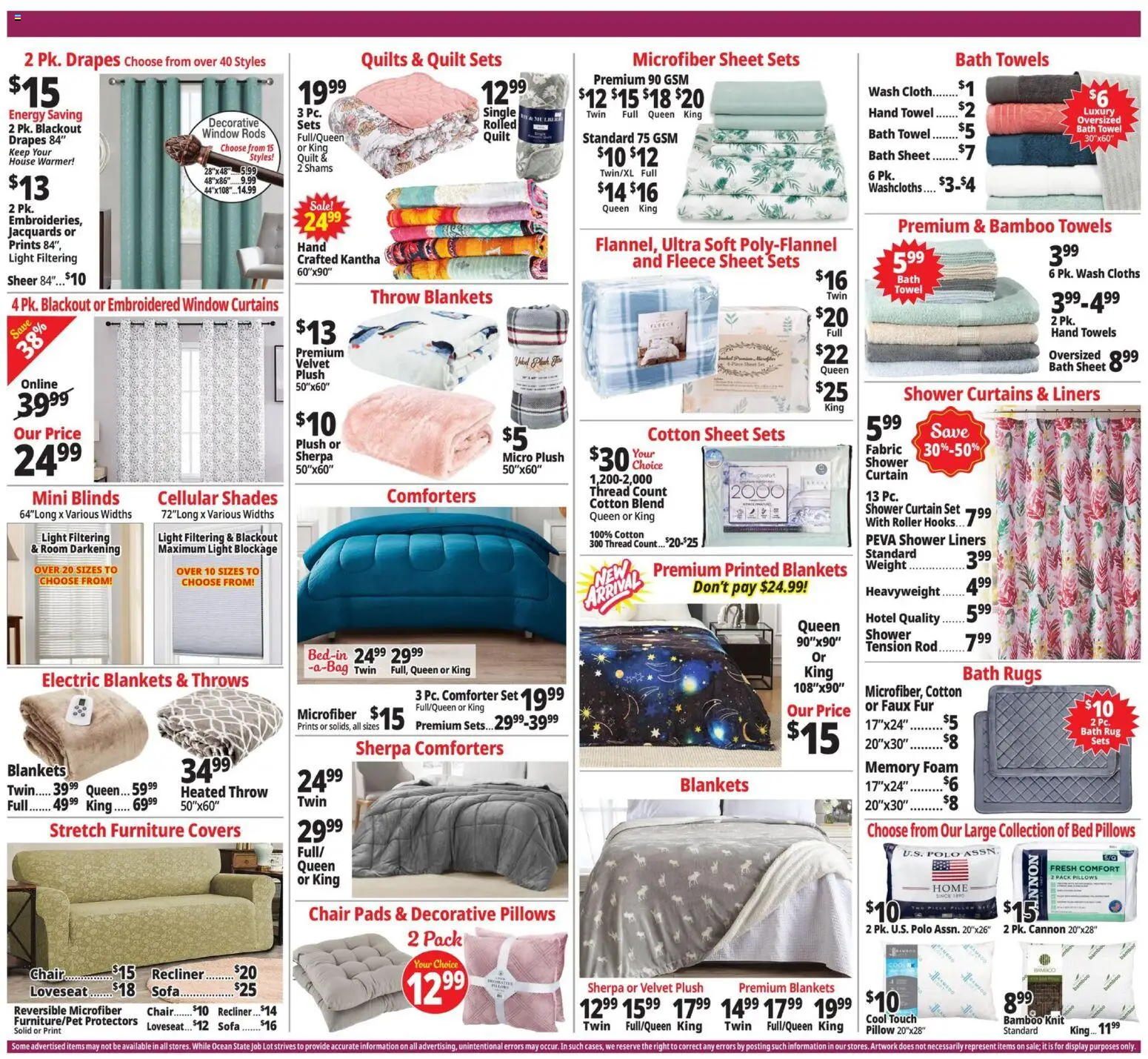 Ocean State Job Lot Weekly Ad - MA - valid from 29.01.2026 | Page: 4 | Products: Pillow, Bath, Comforter, Rod