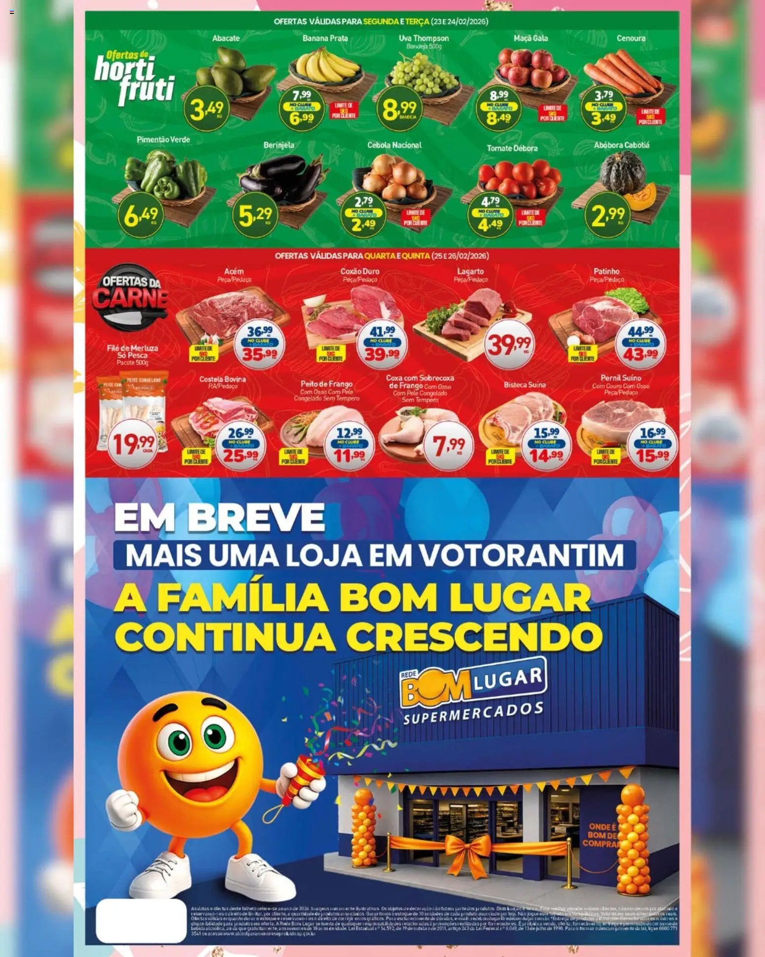 Rede Bom Lugar Folheto - válido de 23.02.2026 | Página: 4 | Produtos: Pernil, Peixe, Carne, Cenoura