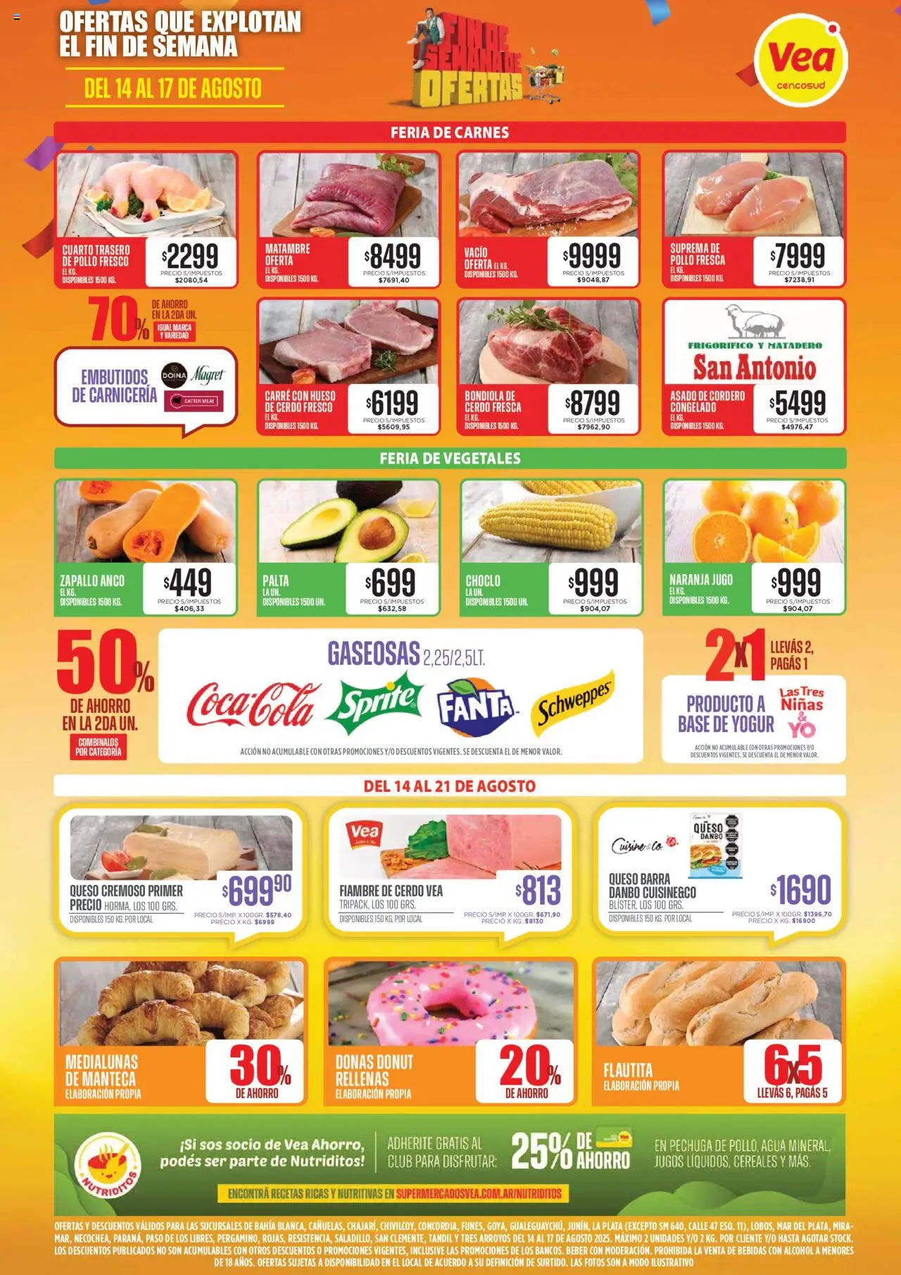 Vea - Oferta fin de semana │ válido desde el 14.08.2025 | Página: 2 | Productos: Manteca, Yogur, Jugo, Cereales