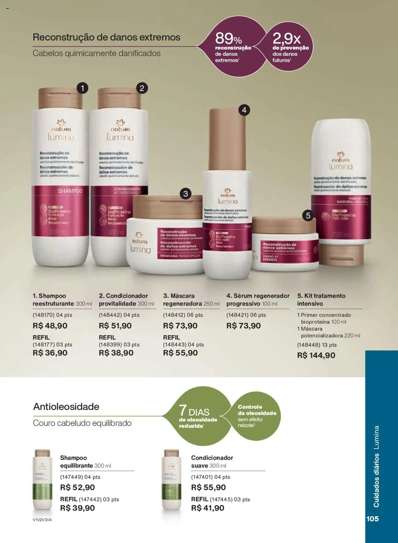 Natura Folheto - válido de 15.06.2025 | Página: 105 | Produtos: Shampoo, Condicionador, Sérum, Primer