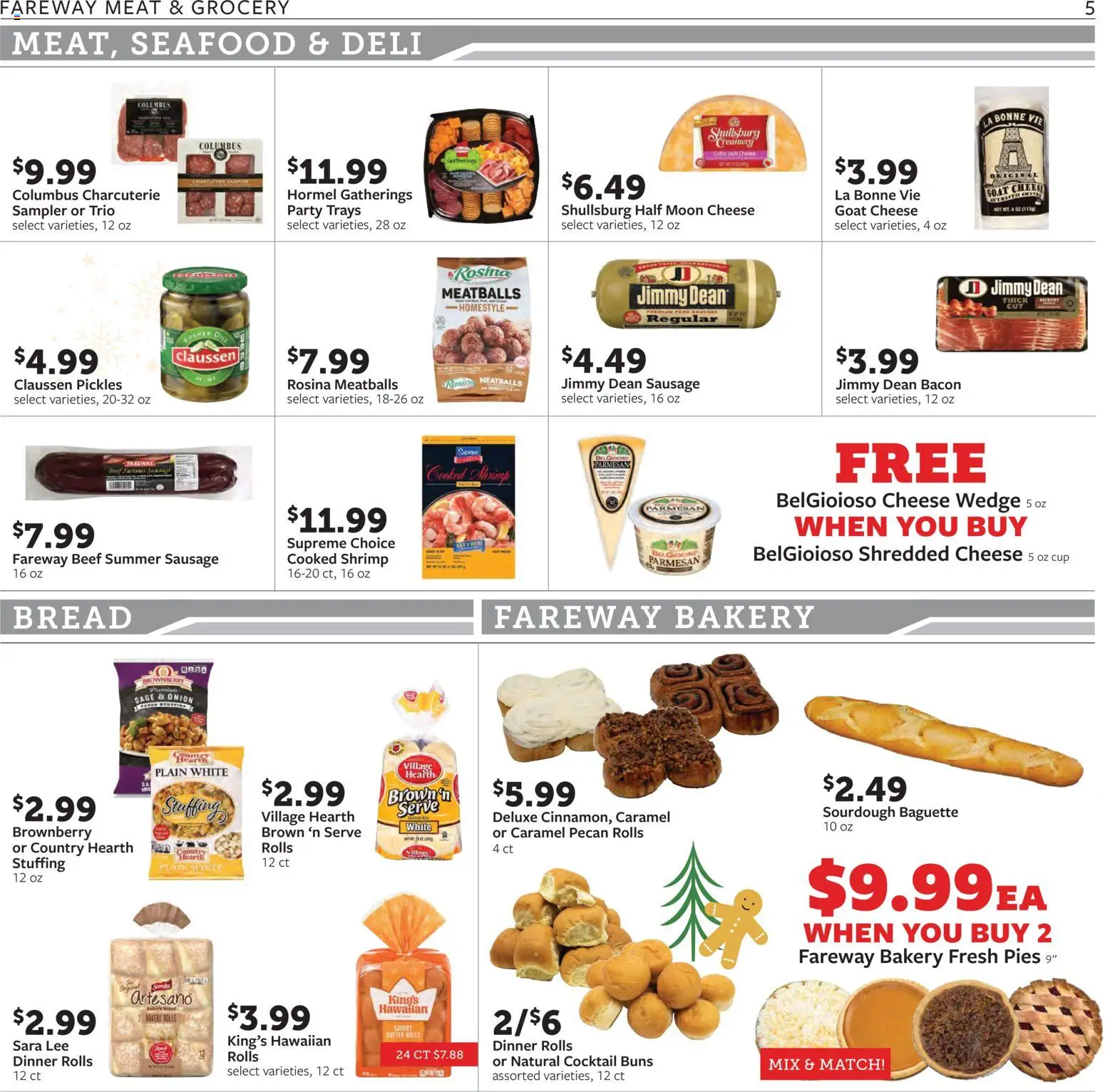 Fareway Weekly Ad - valid from 22.12.2025 | Page: 5 | Products: Bakery, Pork, Sausage, Hat