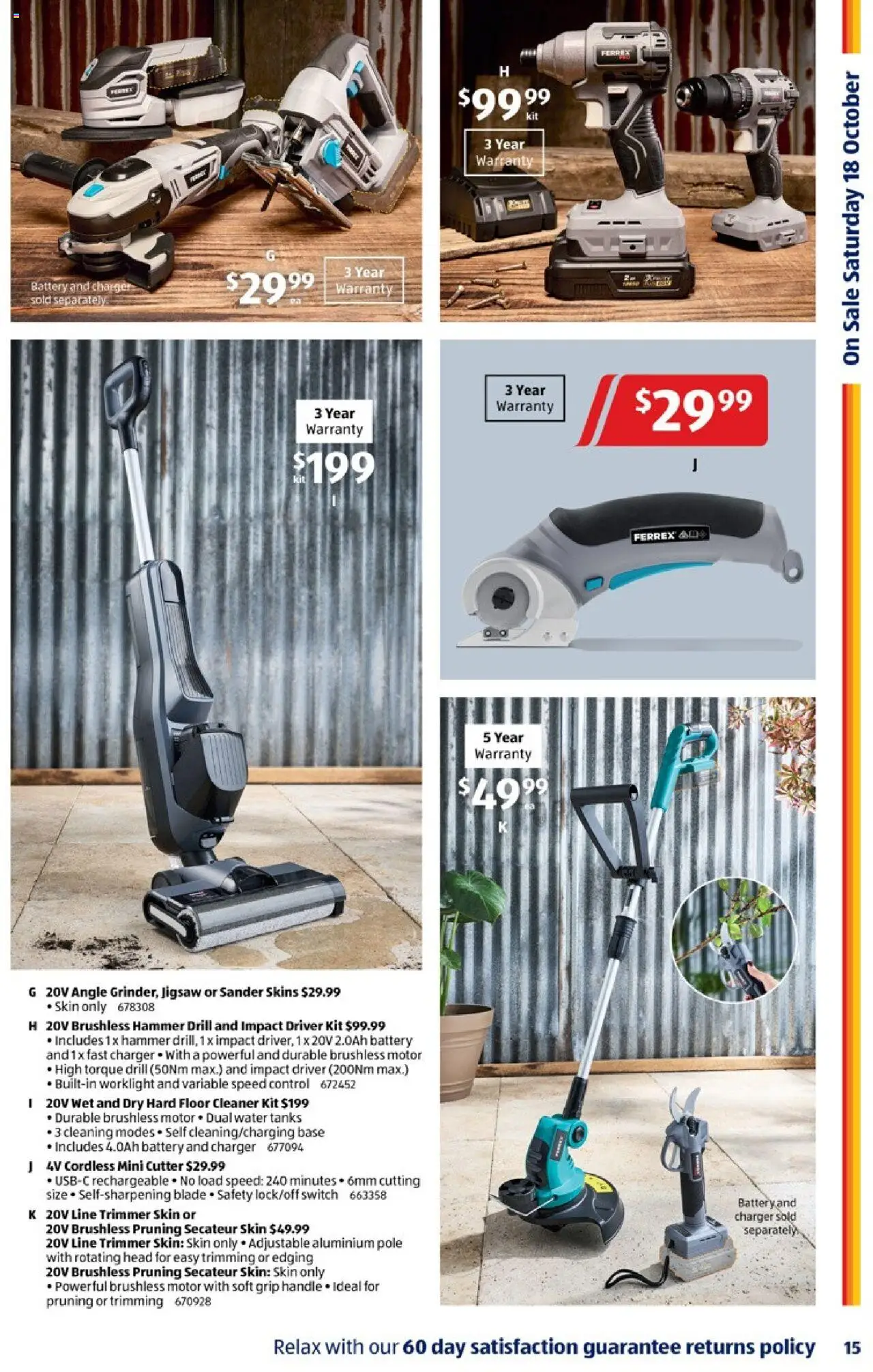 Aldi catalogue - valid from 15.10.2025 | Page: 15 | Products: Battery, Pruning, Cleaner, Cutter