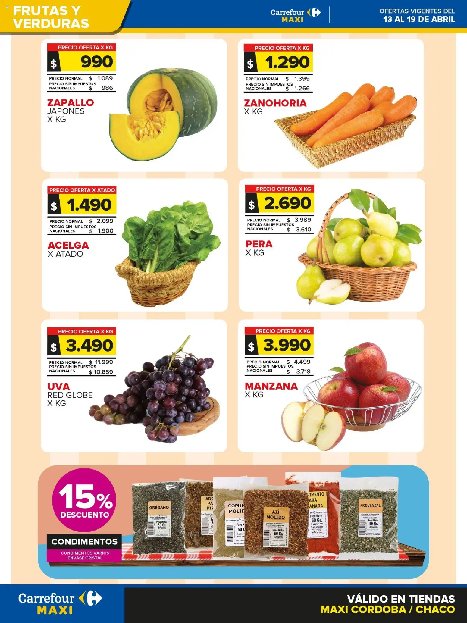 Carrefour - Frutas y Verduras │ válido desde el 13.04.2026 | Página: 1