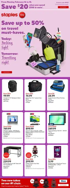 Preview of Staples weekly flyer / circulaire from shop Staples valid from 13.02.2026