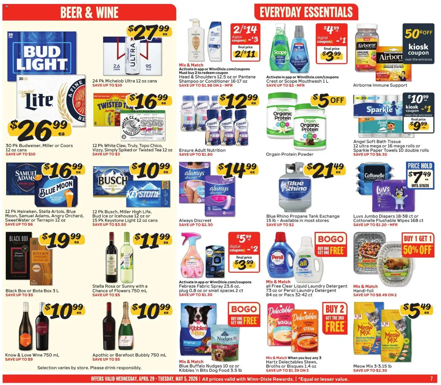 Winn Dixie Weekly Ad - valid from 29.04.2026 | Page: 7 | Products: Box, Bath, Beef, Seafood