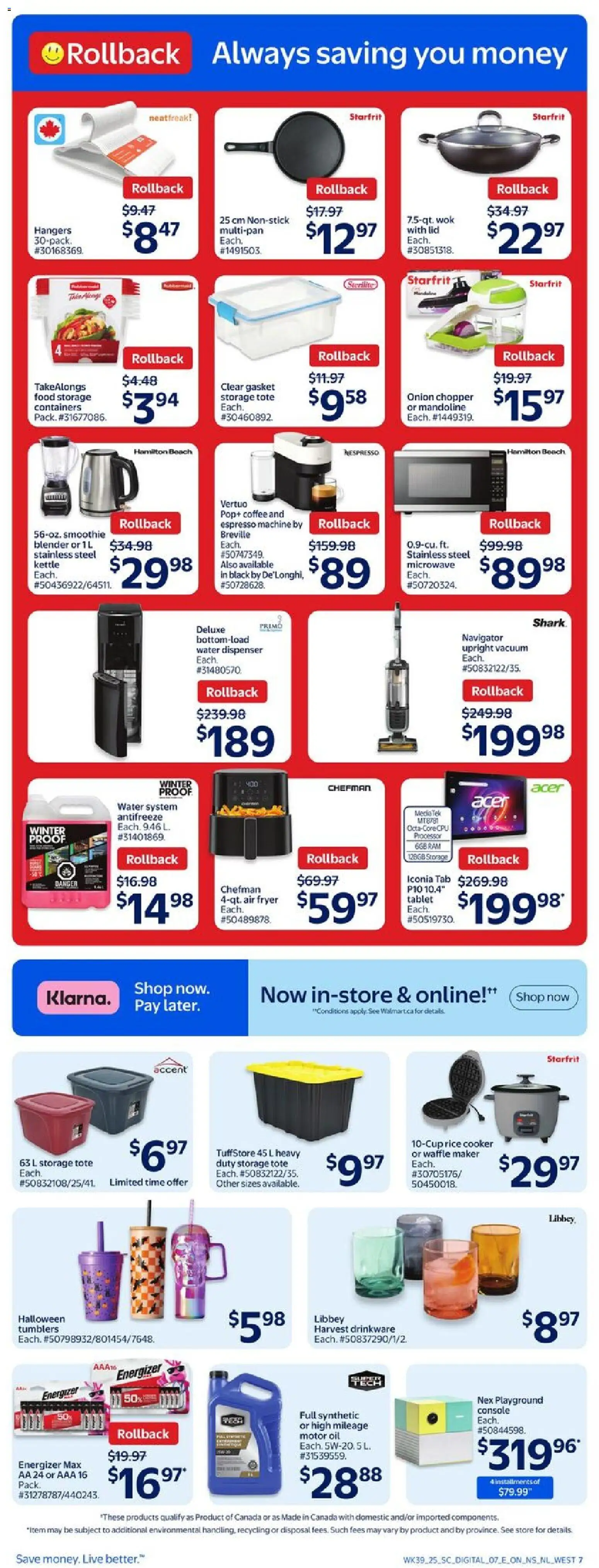 Walmart flyer valid from 23.10.2025 | Page: 8 | Products: Tablet, Kettle, Fryer, Cooker