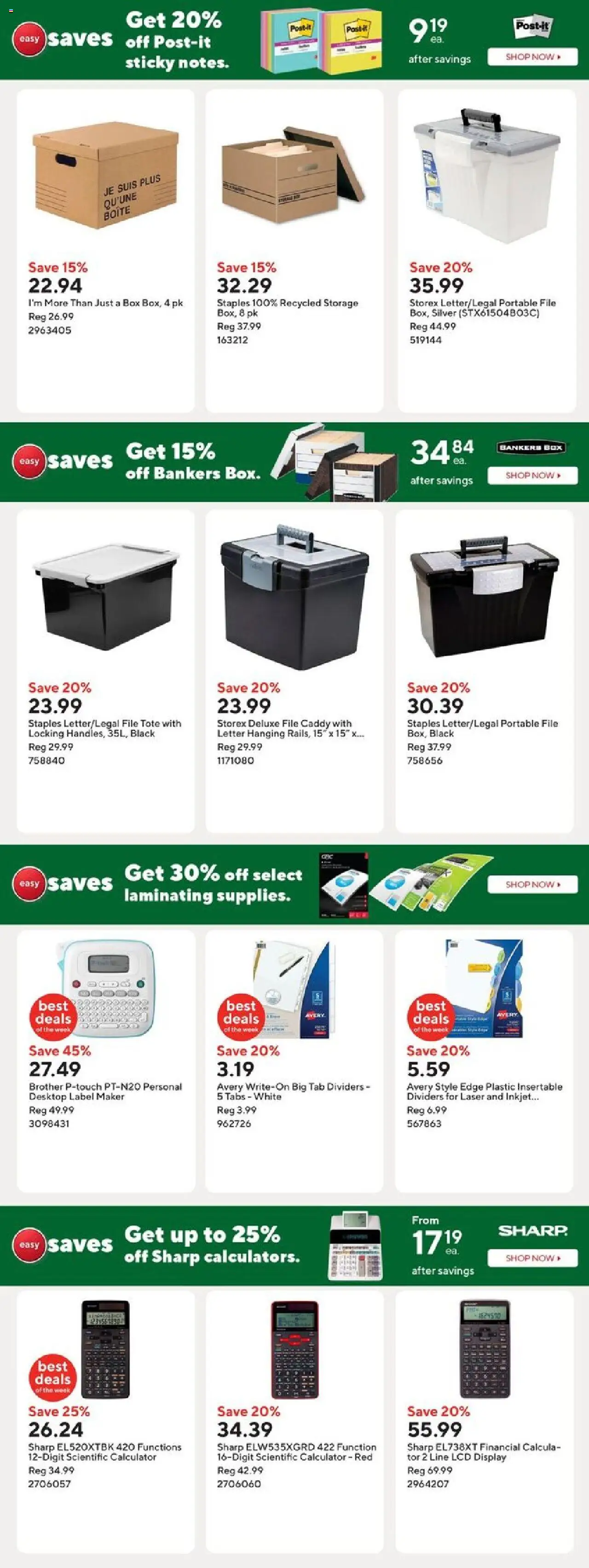 Staples flyer valid from 03.10.2025 | Page: 13 | Products: Calculator, Box