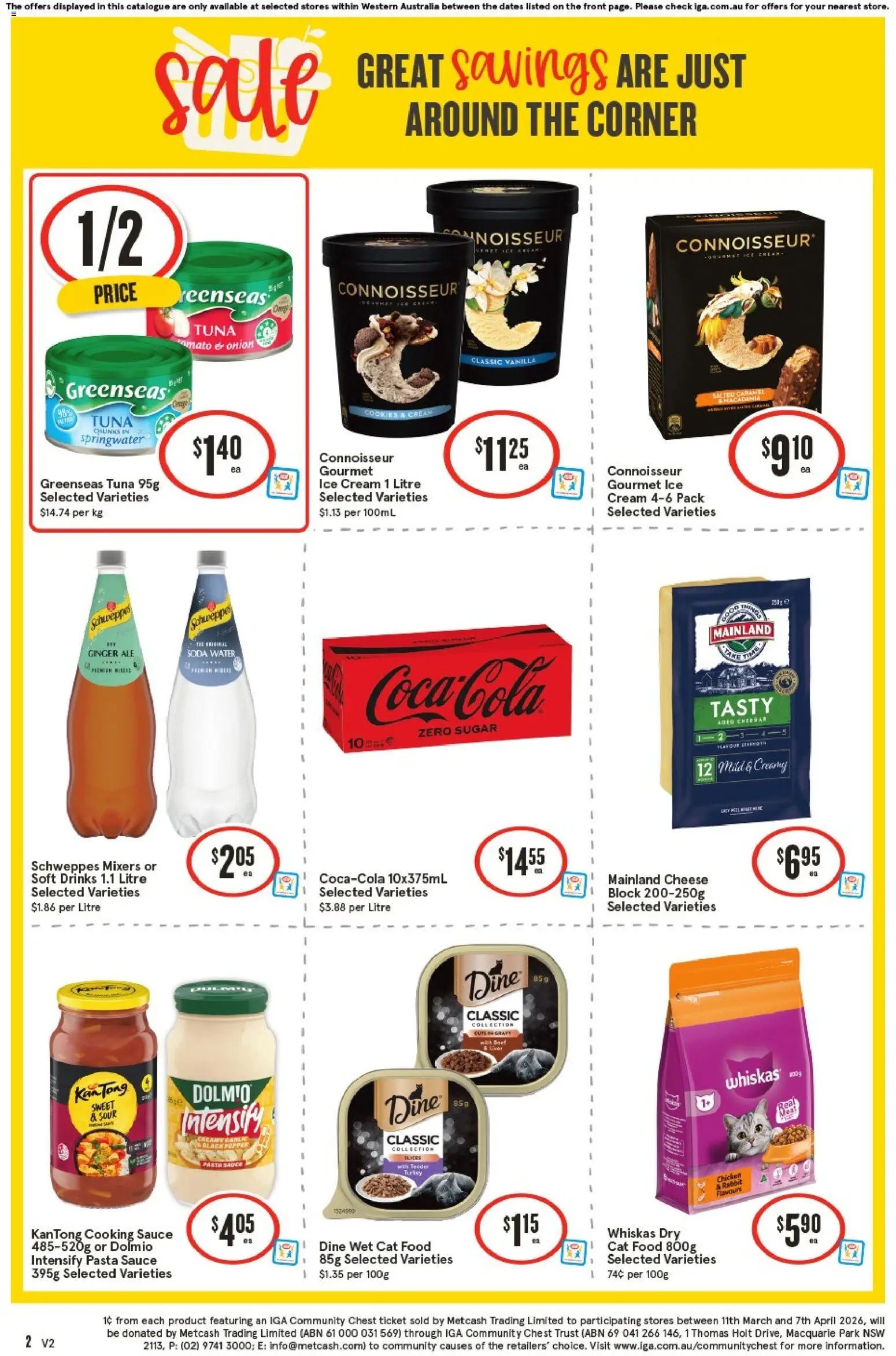 IGA catalogue - valid from 11.03.2026 | Page: 8 | Products: Chicken, Pasta, Cream, Sugar