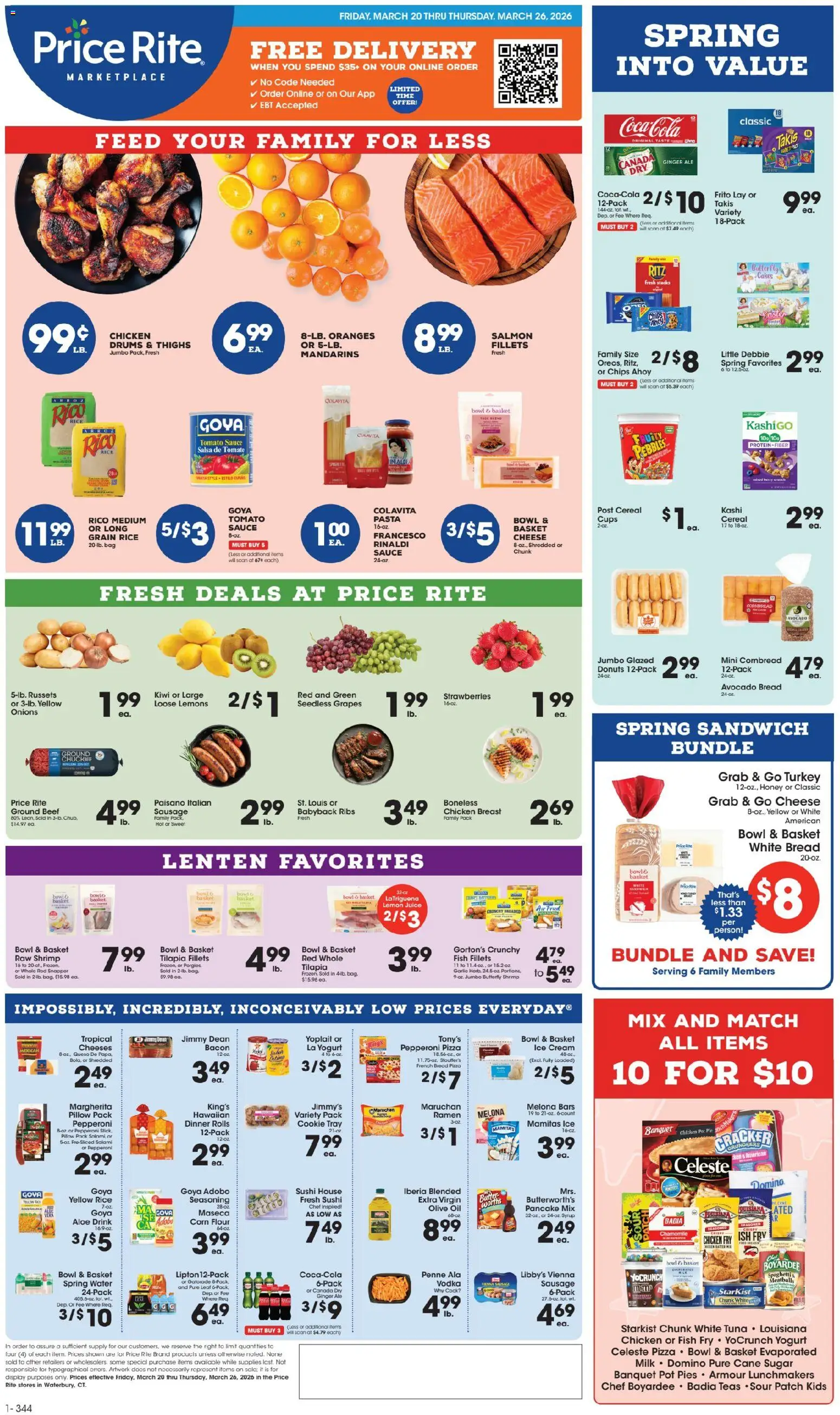 Price Rite Weekly Ad - valid from 19.03.2026 | Page: 1 | Products: Corn, Salami, Sauce, Lemon