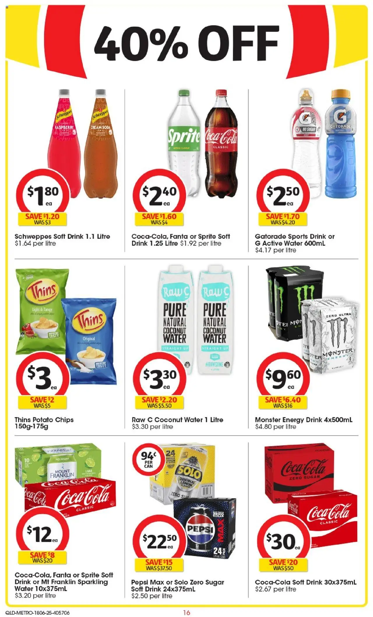 Coles catalogue - valid from 18.06.2025 | Page: 16 | Products: Pepsi, Cream, Water, Raspberry
