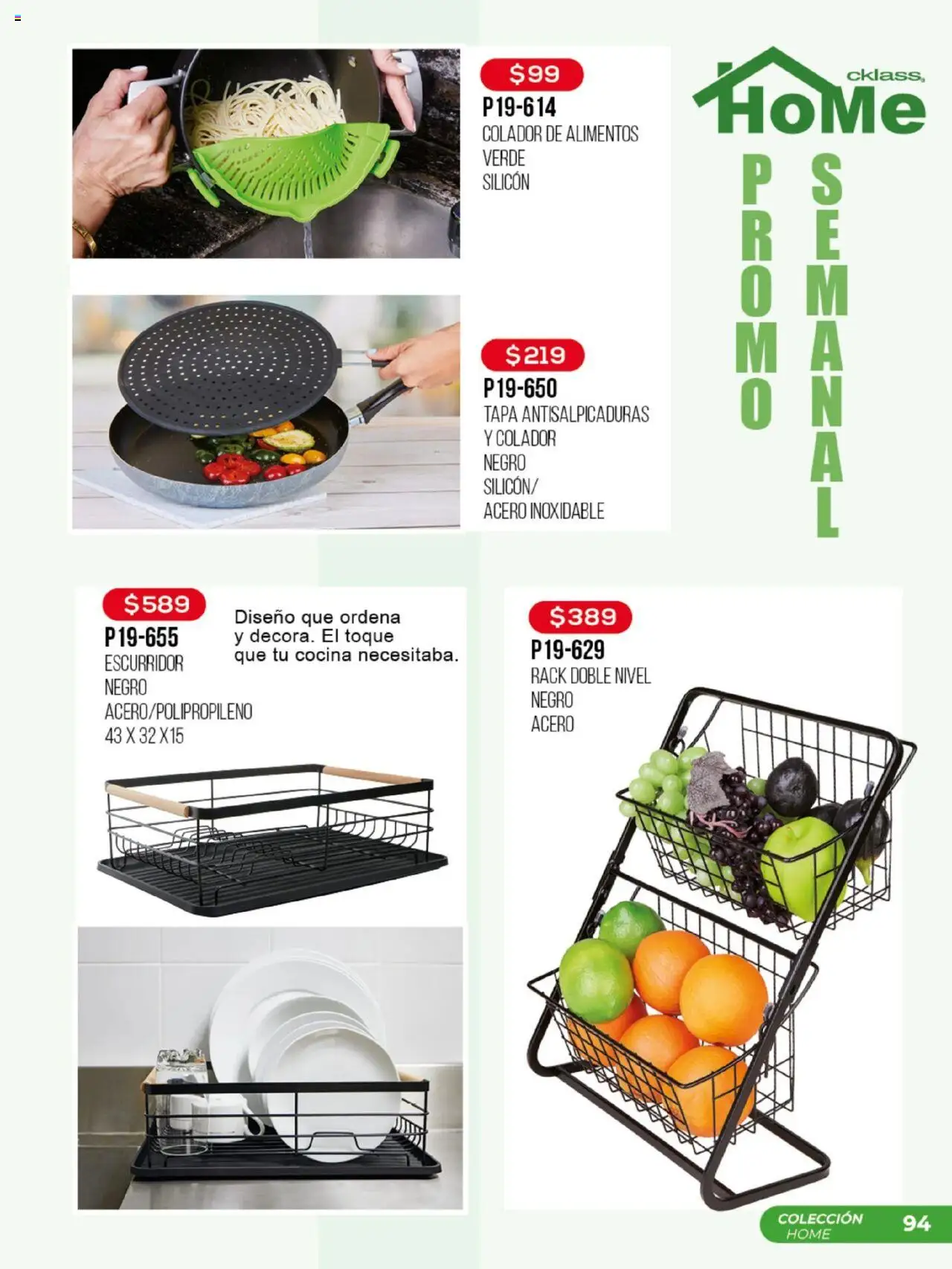 Nuevas ofertas de Cklass válidas en toda la República Mexicana desde el 14.08.2025. ¡Encuentra las mejores ofertas en Cklass - Catálogo Promo De La Semana! | Página: 95 | Productos: Colador, Escurridor, Cocina