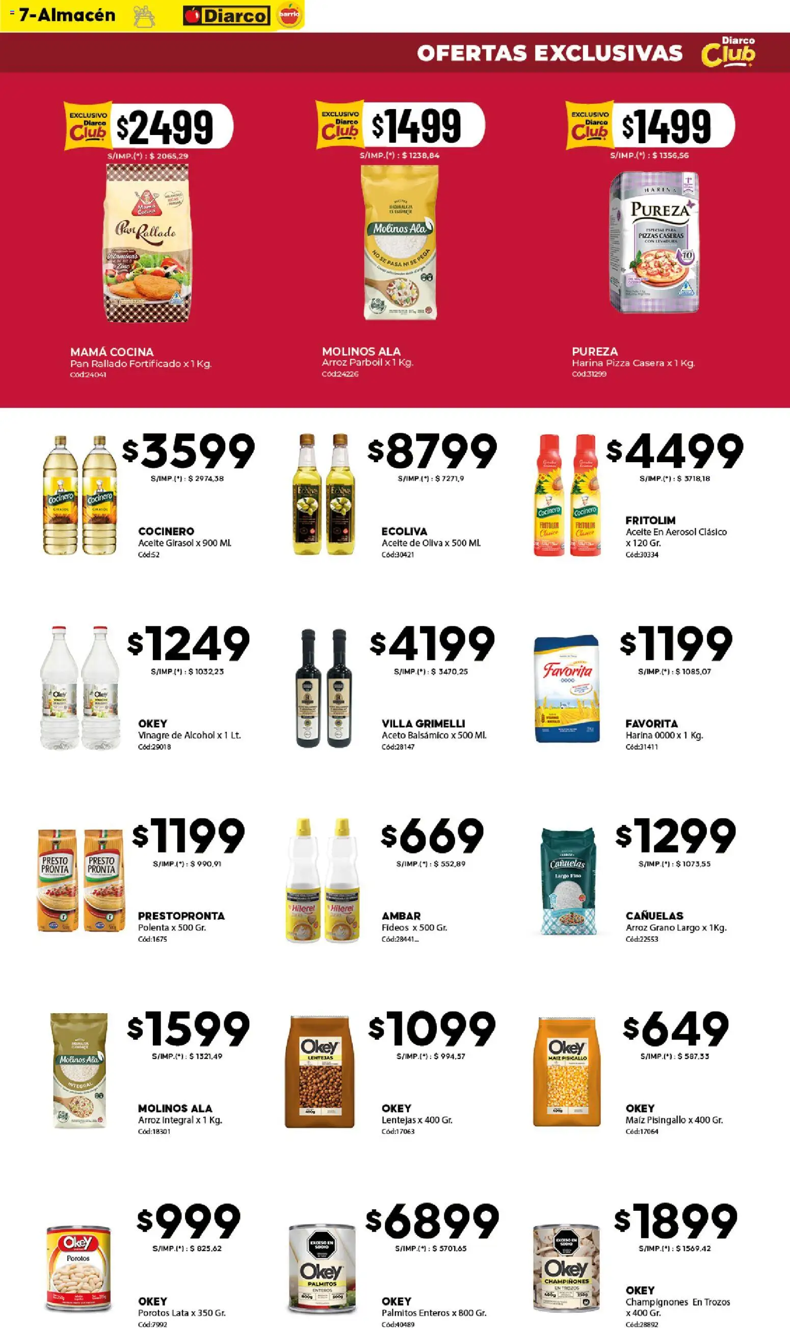 Diarco - Ofertas Diarco Barrio │ válido desde el 06.04.2026 | Página: 7 | Productos: Cocina, Vinagre, Polenta, Fideos