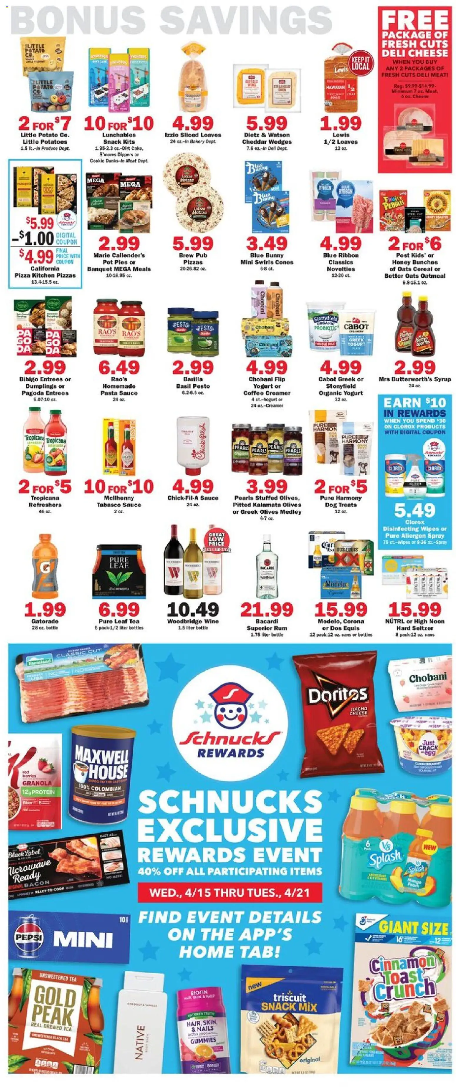 Schnucks Weekly Print Ad - IN - valid from 15.04.2026 | Page: 5 | Products: Dog Treats, Tea, Potatoes, Mango