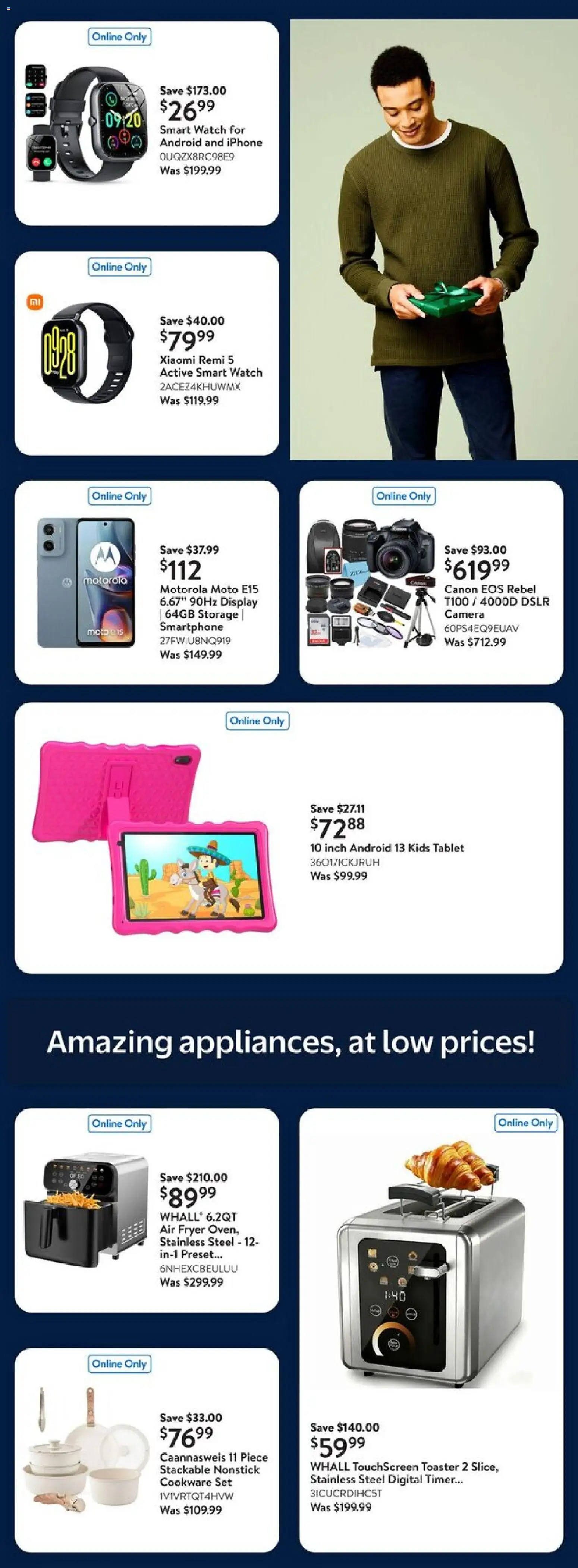 Walmart flyer valid from 04.12.2025 | Page: 23 | Products: Watch, Tablet, Toaster, Fryer