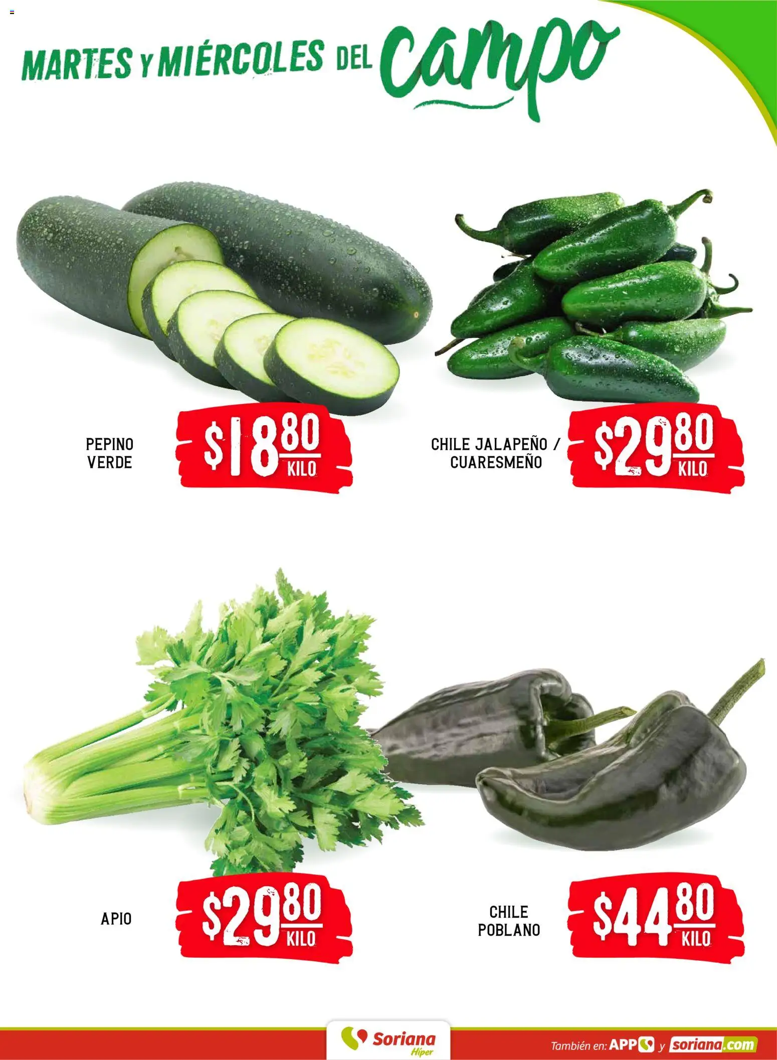 Nuevas ofertas de Soriana válidas en toda la República Mexicana desde el 03.02.2026. ¡Encuentra las mejores ofertas en Soriana - Martes y Miércoles del Campo Híper: Juárez! | Página: 3 | Productos: Apio