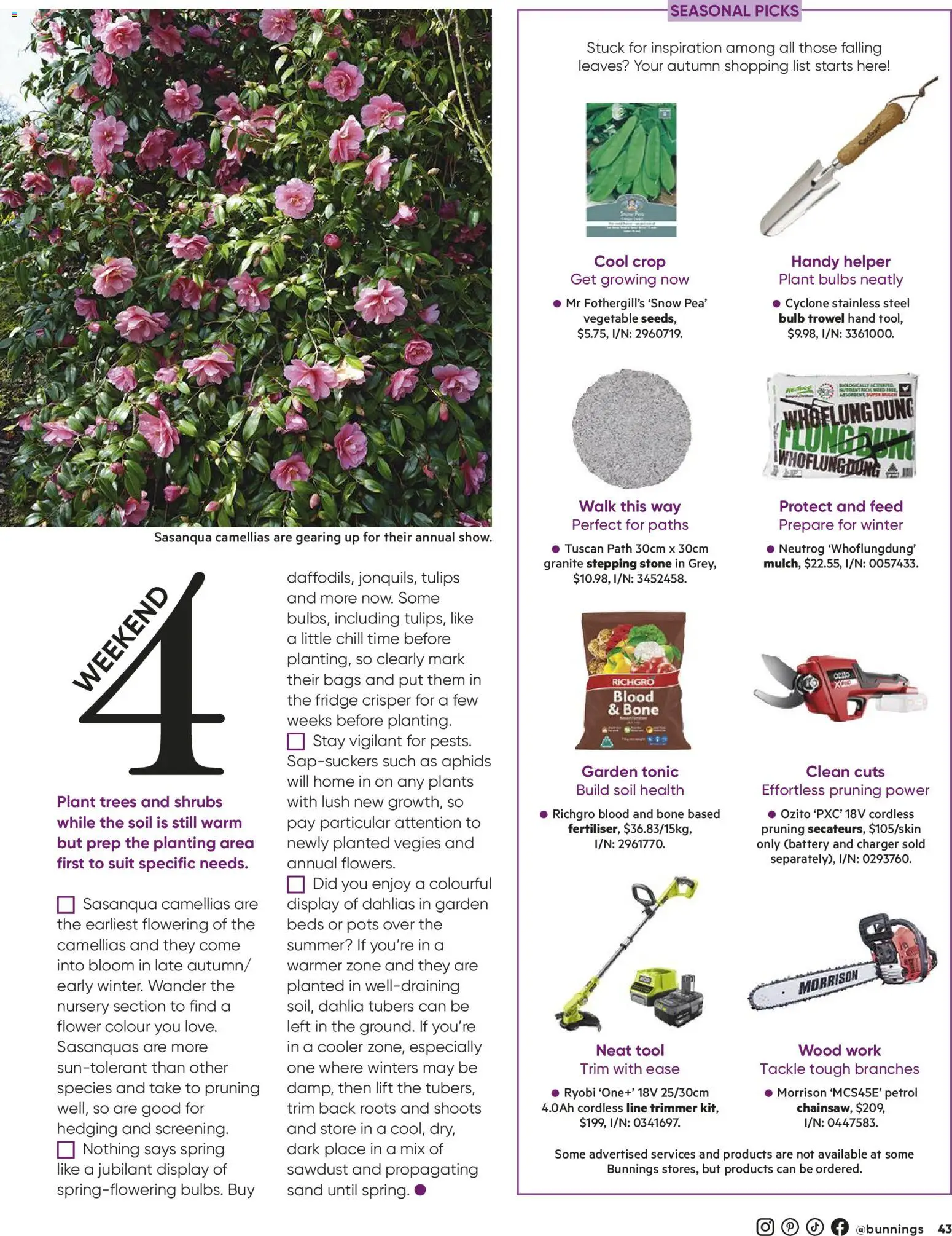 Bunnings Warehouse catalogue - valid from 01.03.2026 | Page: 43 | Products: Charger, Pruning, Suit, Bulb