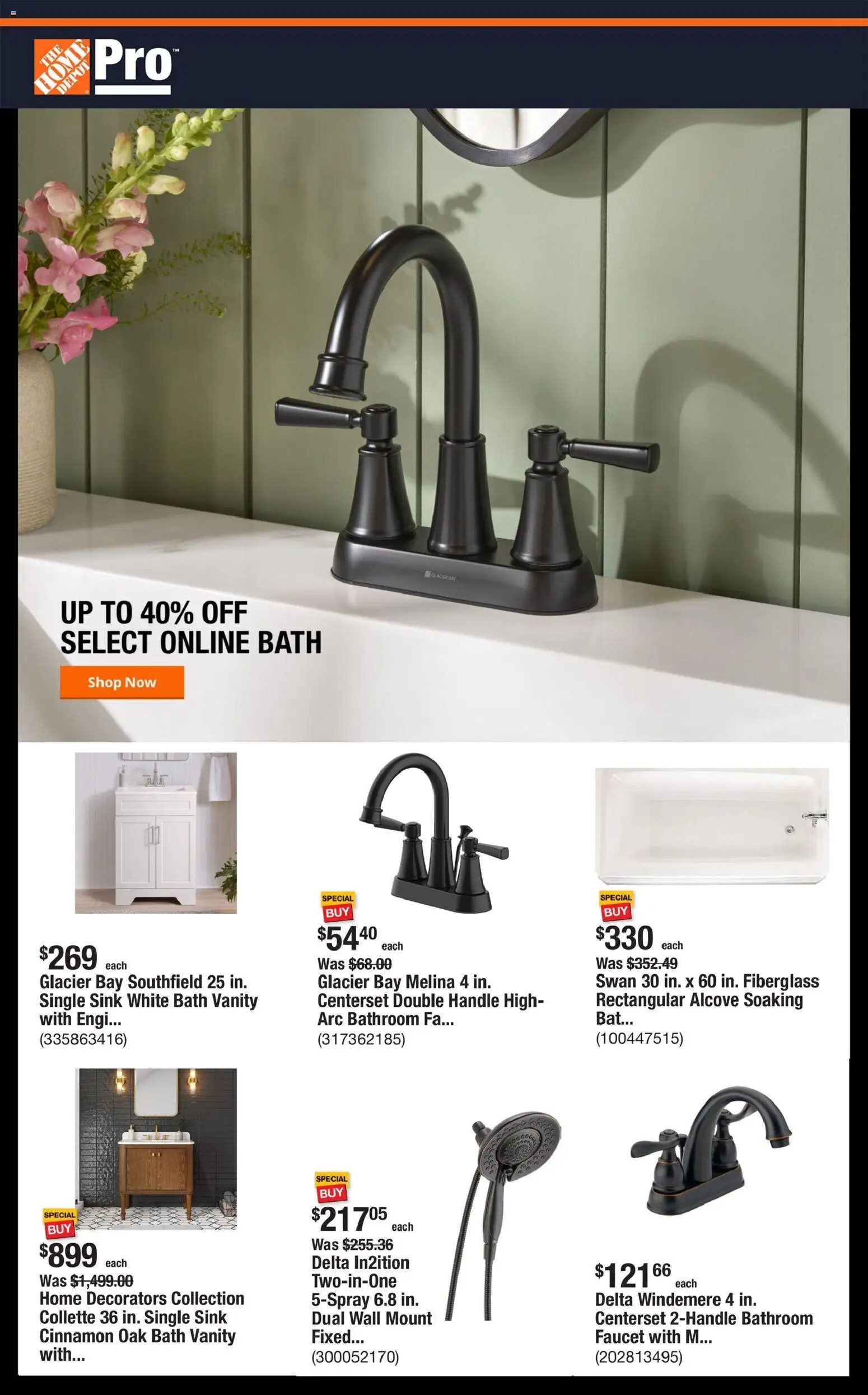 Home Depot Shop Pro Ad - CA - valid from 02.03.2026 | Page: 1 | Products: Bath