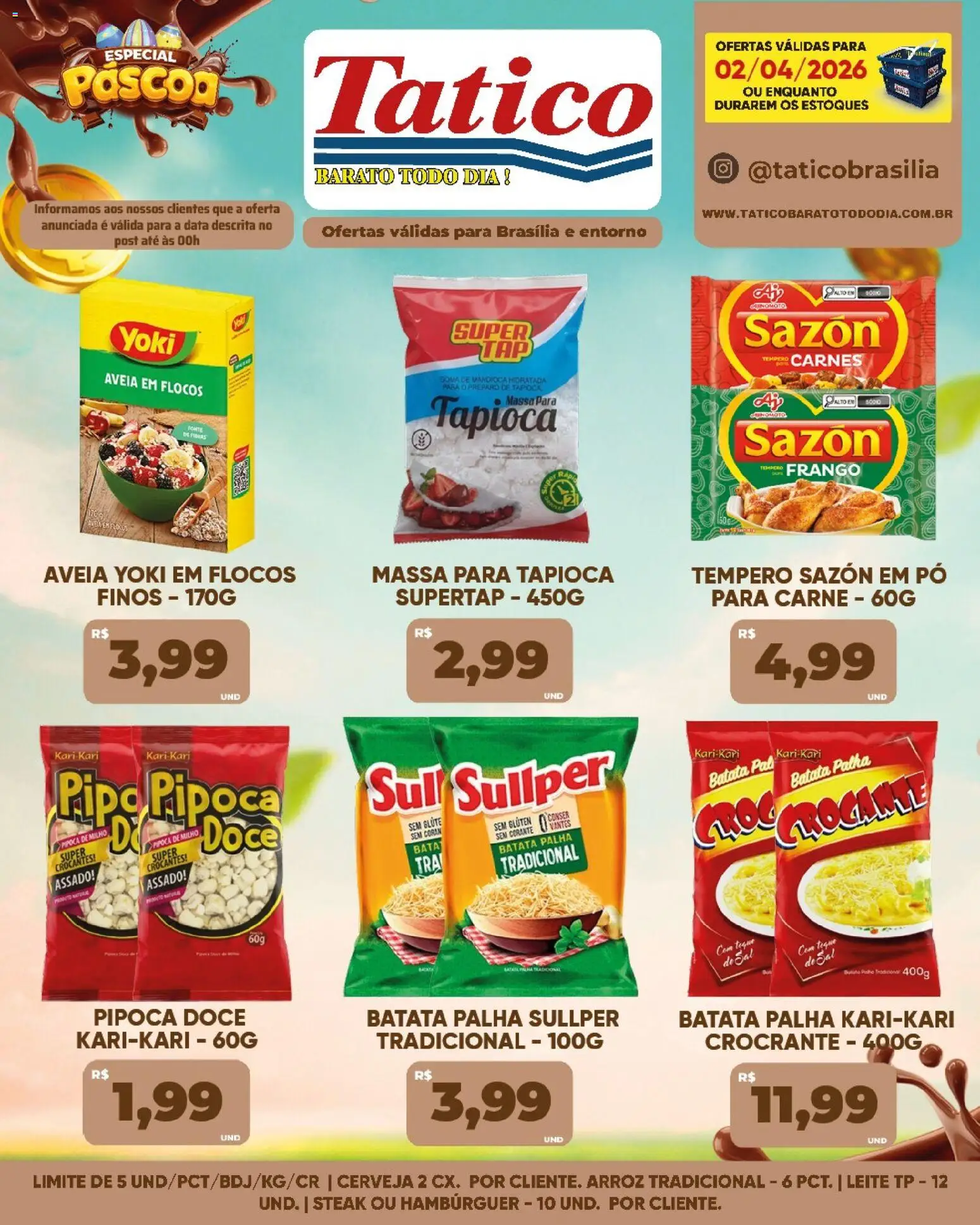 Tatico Folheto - válido de 03.04.2026 | Página: 40 | Produtos: Mandioca, Pó, Carne, Flocos