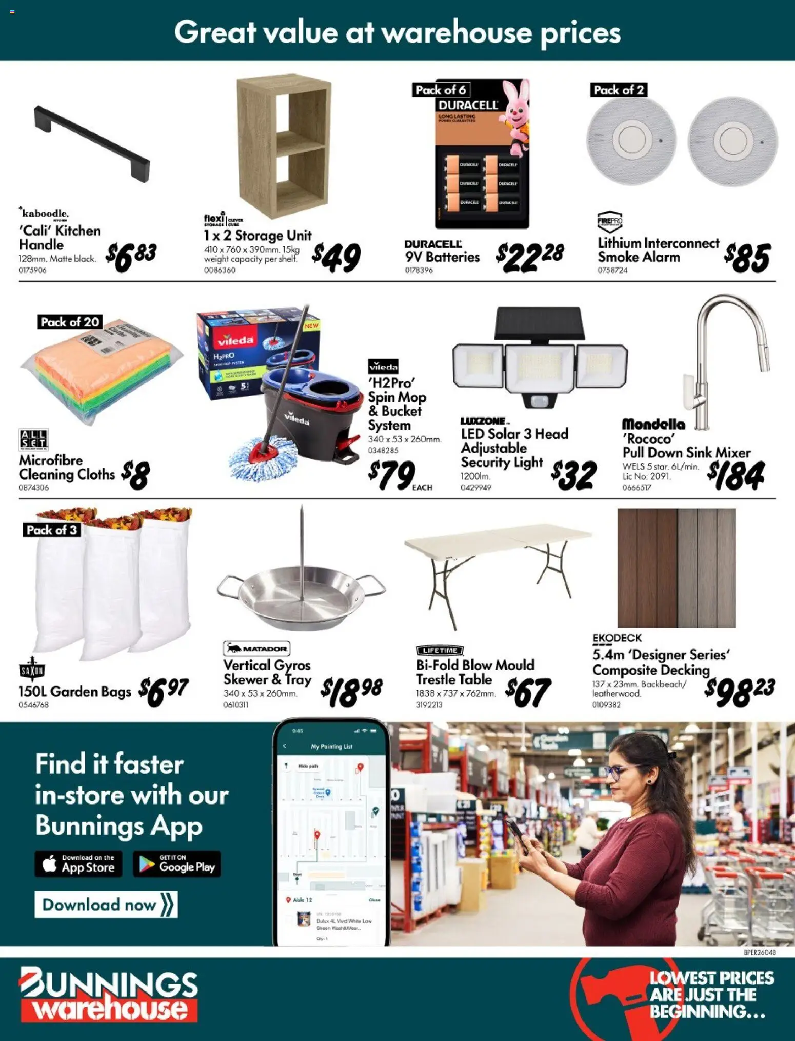 Bunnings Warehouse catalogue - valid from 11.03.2026 | Page: 32 | Products: Table, Sink, Trestle, Batteries