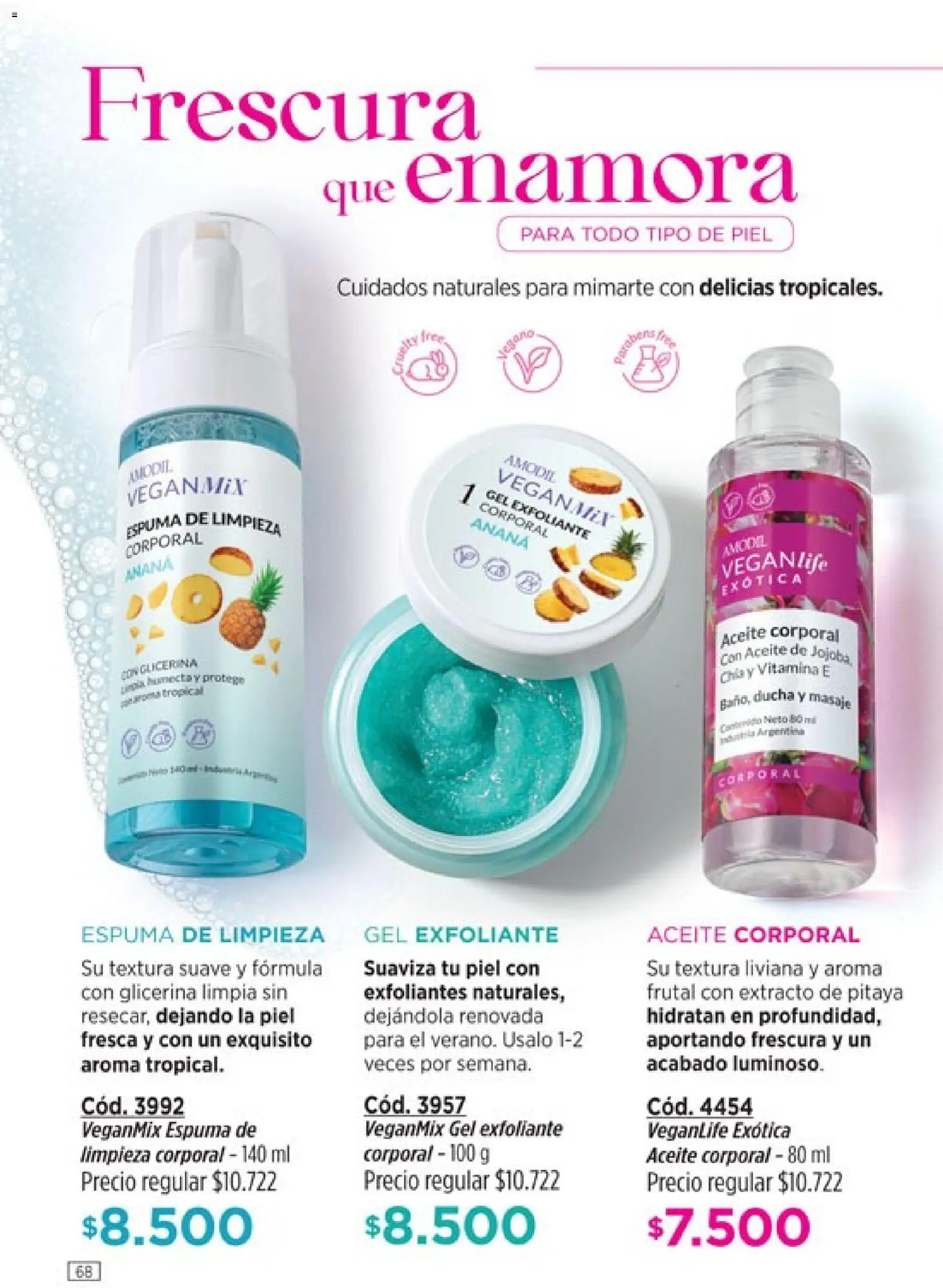 Catálogo Amodil Campaña 2 │ válido desde el 01.02.2026 | Página: 68 | Productos: Ducha, Aceite, Ananá, Espuma
