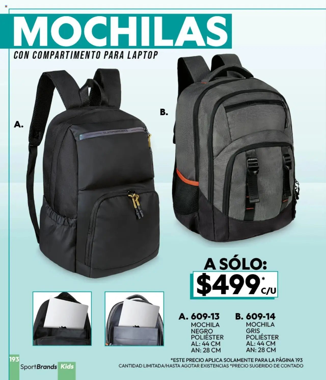Nuevas ofertas de Cklass válidas en toda la República Mexicana desde el 16.09.2025. ¡Encuentra las mejores ofertas en Cklass - Catálogo Invierno Sportbrands! | Página: 196 | Productos: Mochila