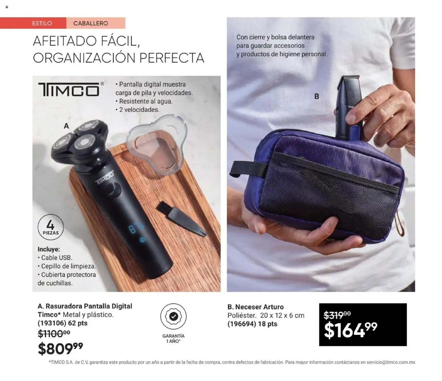Nuevas ofertas de AVON válidas en toda la República Mexicana desde el 02.04.2026. ¡Encuentra las mejores ofertas en AVON Casa & Estilo 6 2026! | Página: 142 | Productos: Bolsa, Neceser, Cable, Pila