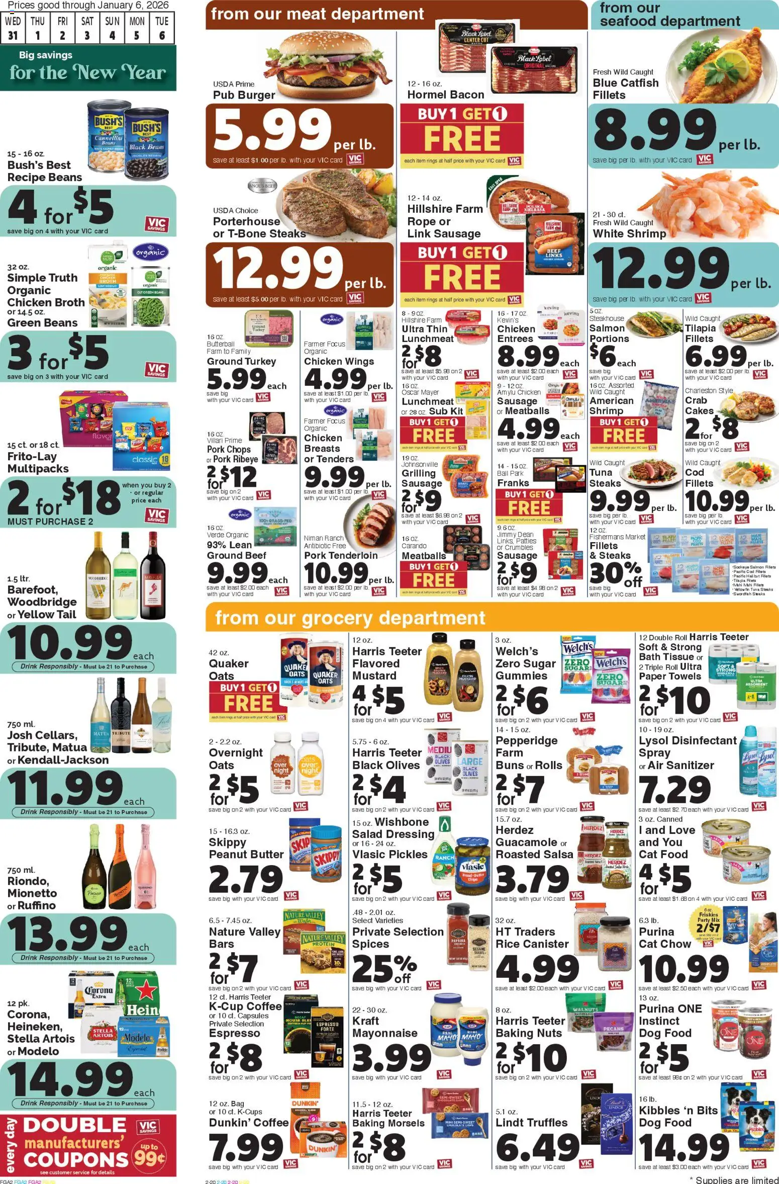 Harris Teeter Weekly Ad - SC - valid from 31.12.2025 | Page: 3 | Products: Dog Food, Cat Food, Spices, Bag