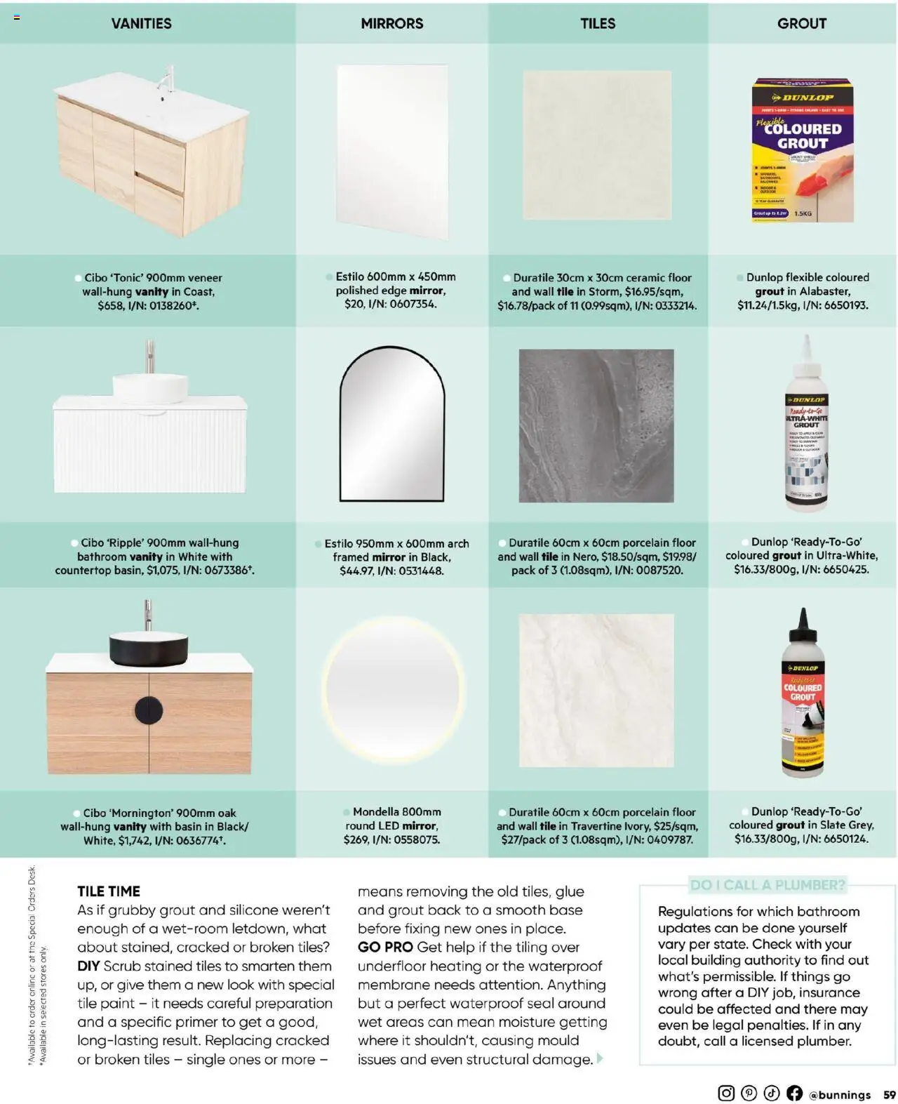 Bunnings Warehouse catalogue - valid from 01.08.2025 | Page: 63 | Products: Mirror, Scrub, Glue, Bathroom