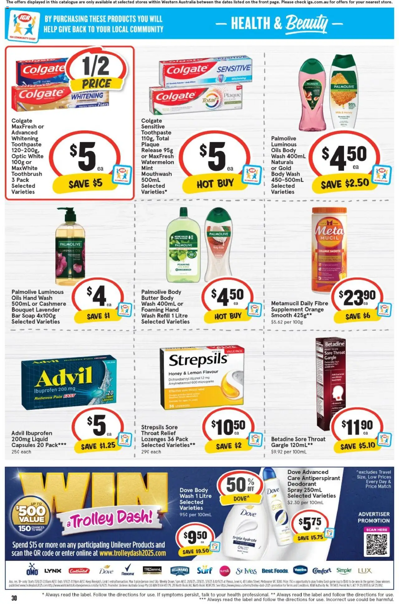IGA catalogue - valid from 13.08.2025 | Page: 30 | Products: Deodorant, Mouthwash, Toothbrush, Game