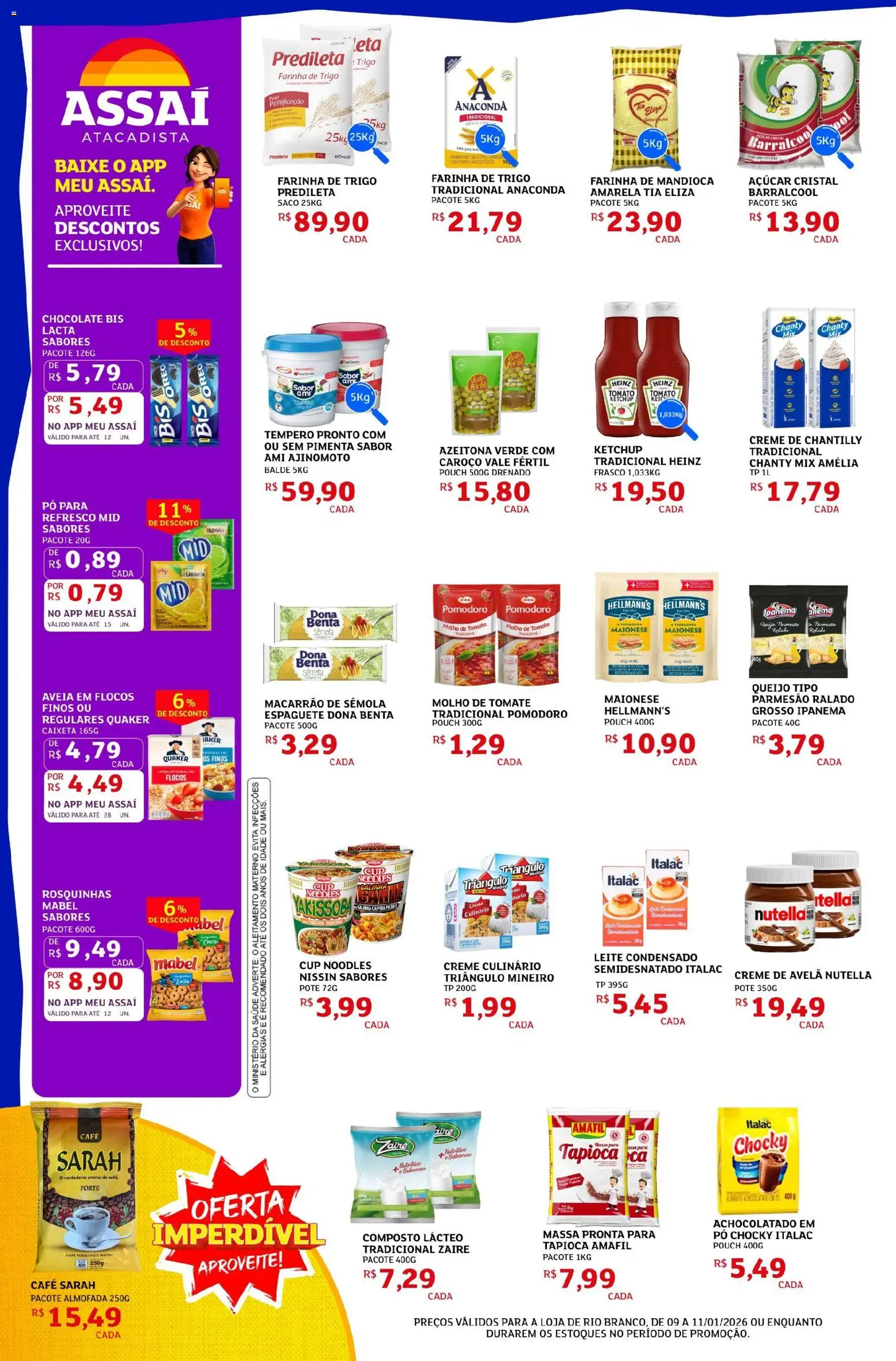 Assaí Atacadista Folheto - válido de 09.01.2026 | Página: 2 | Produtos: Refresco, Farinha de trigo, Almofada, Avelã
