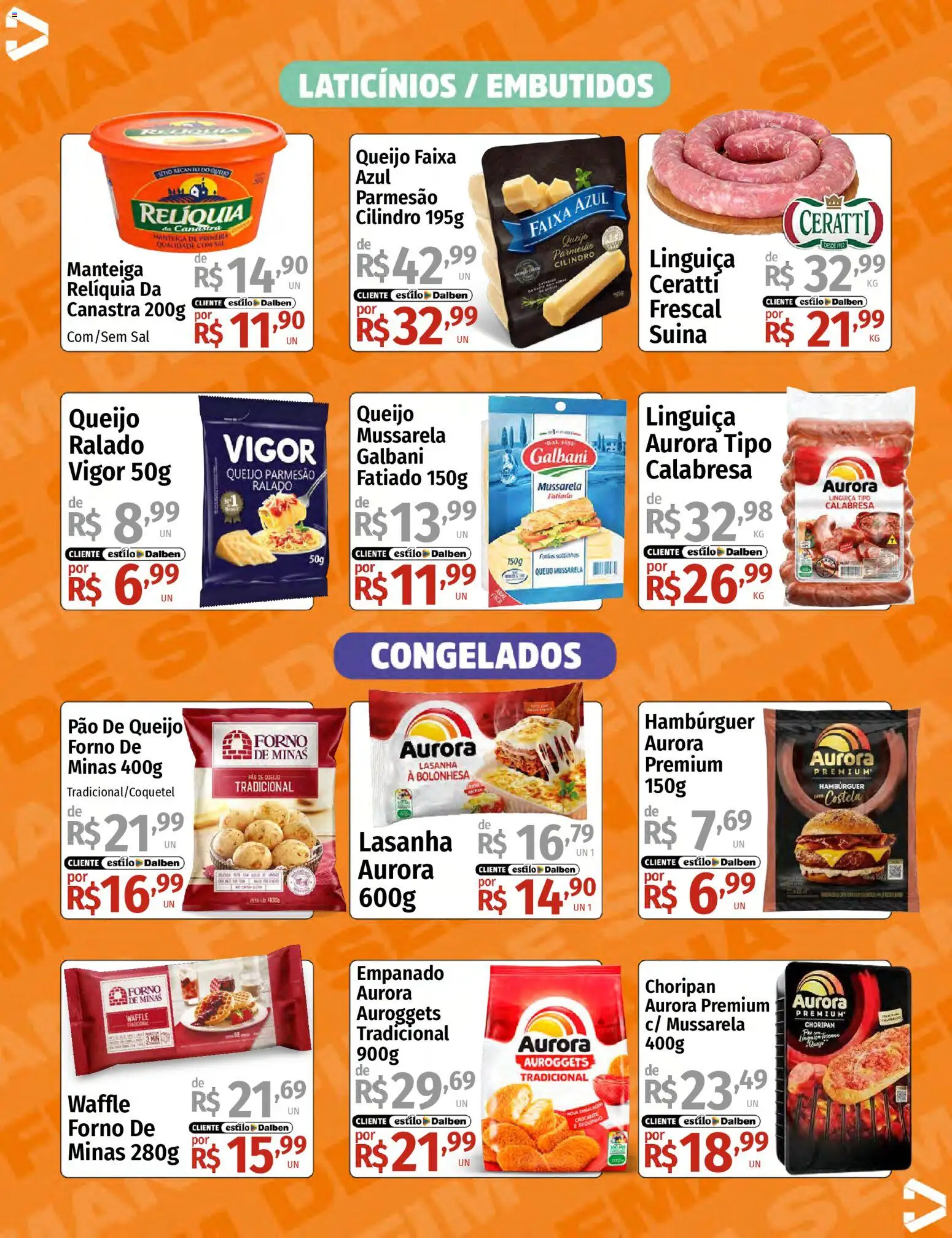 Supermercado Dalben Folheto - válido de 03.04.2026 | Página: 10 | Produtos: Forno, Hambúrguer, Mussarela, Pão de queijo