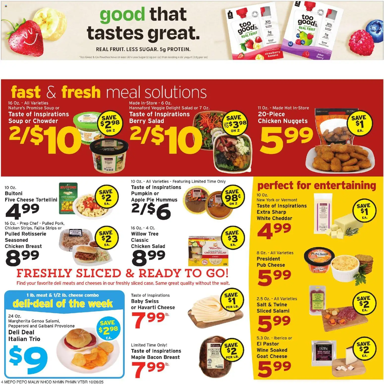 Hannaford Weekly Ad - valid from 26.10.2025 | Page: 6 | Products: Cheese, Yogurt, Wine, Salt