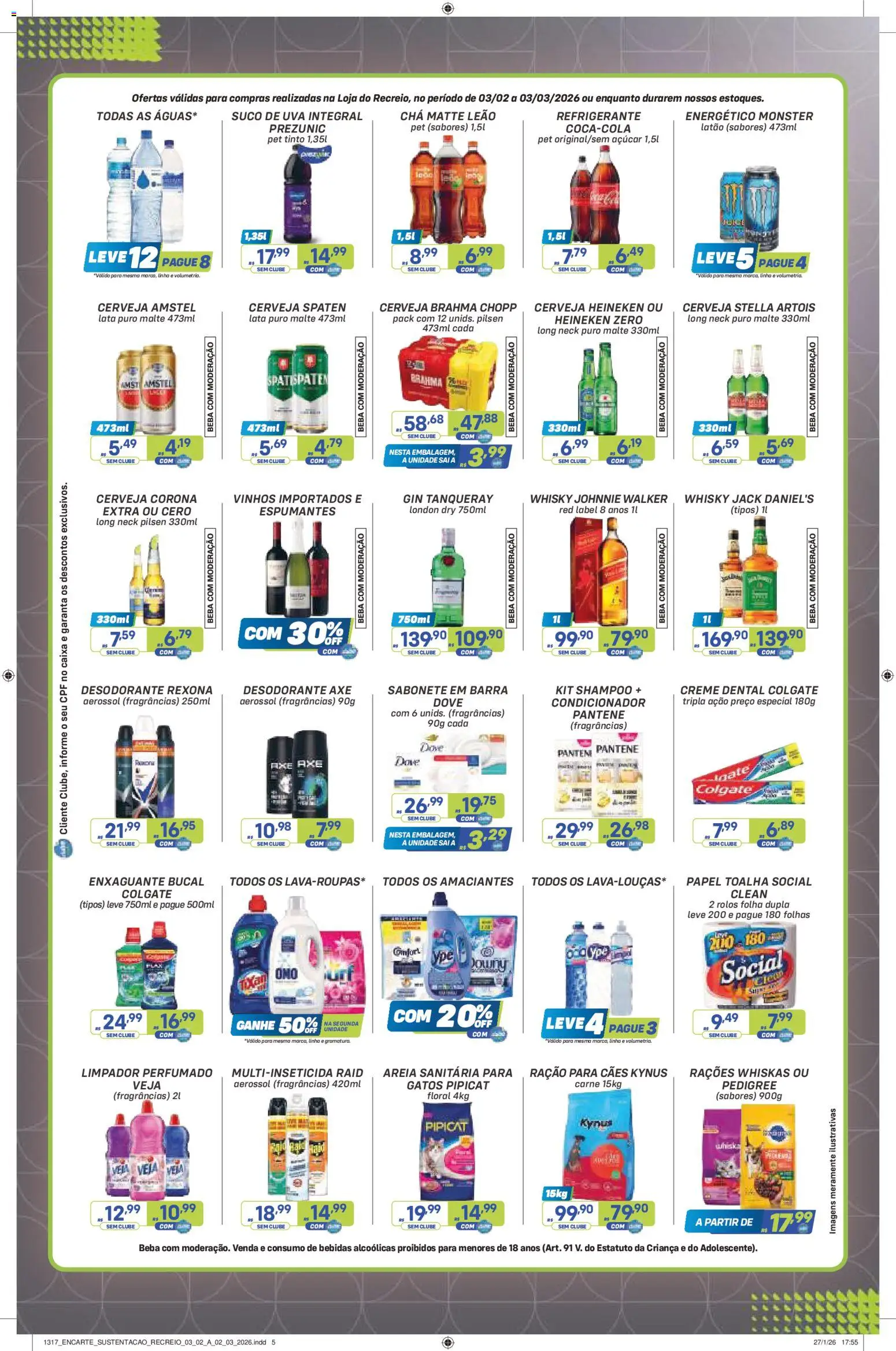 Prezunic Folheto - válido de 02.03.2026 | Página: 5 | Produtos: Rexona, Açúcar, Monster, Creme dental