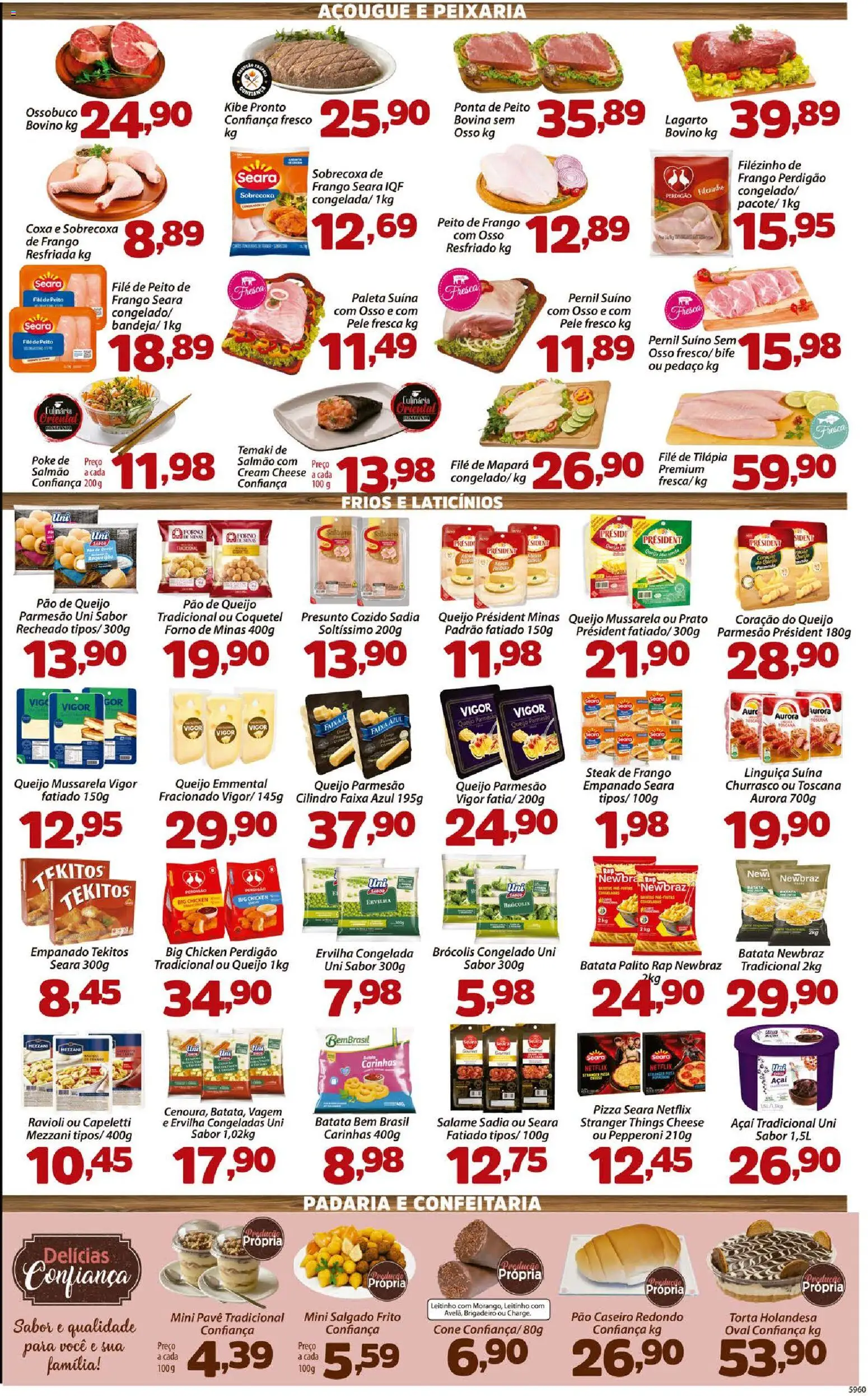 Confiança Folheto - válido de 14.04.2026 | Página: 3 | Produtos: Forno, Linguiça, Queijo, Brócolis